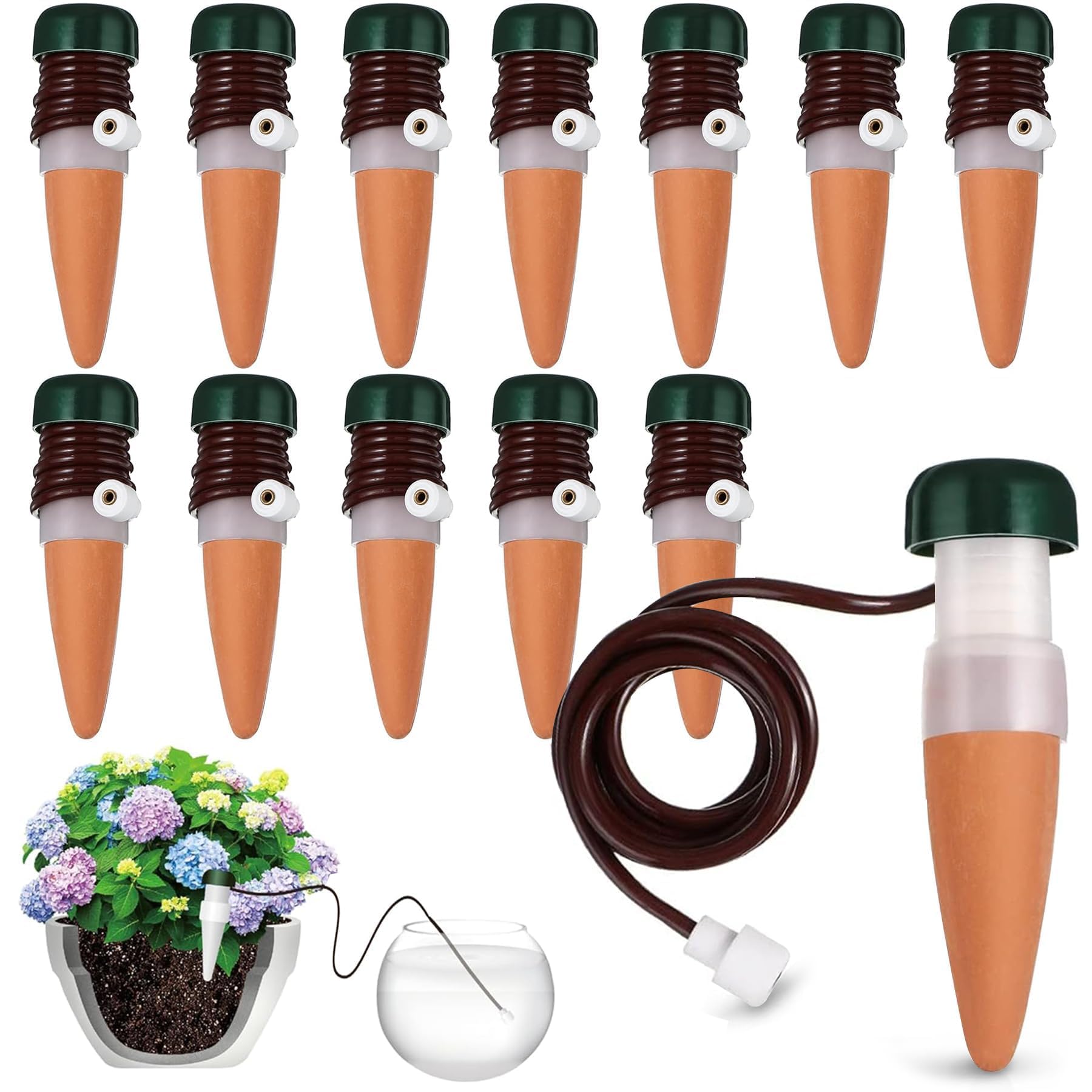 12 Stück Wasserspender für Zimmerpflanzen,Classic Bewässerungssystem,Automatische Bewässerung Zimmerpflanzen,Bewässerungssystem Balkon,Selbstbewässerung Bewässerungssystem,Pflanzenbewässerung