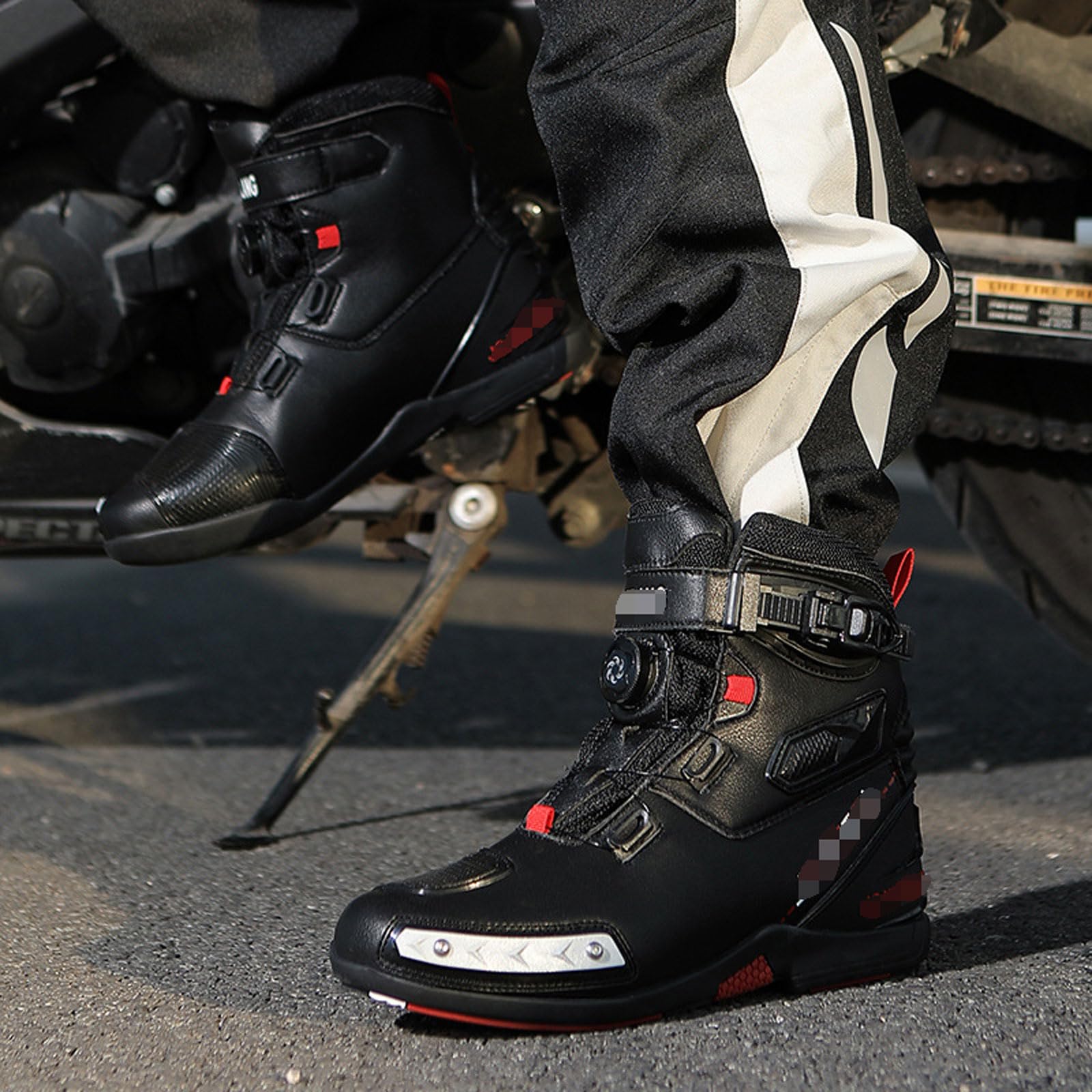 Antideslizantes Zapatos De Moto Botas para Moto Hombre Botas Motocross Casuales Impermeables Reforzados con Soporte El Tobillo Antideslizantes Adulto