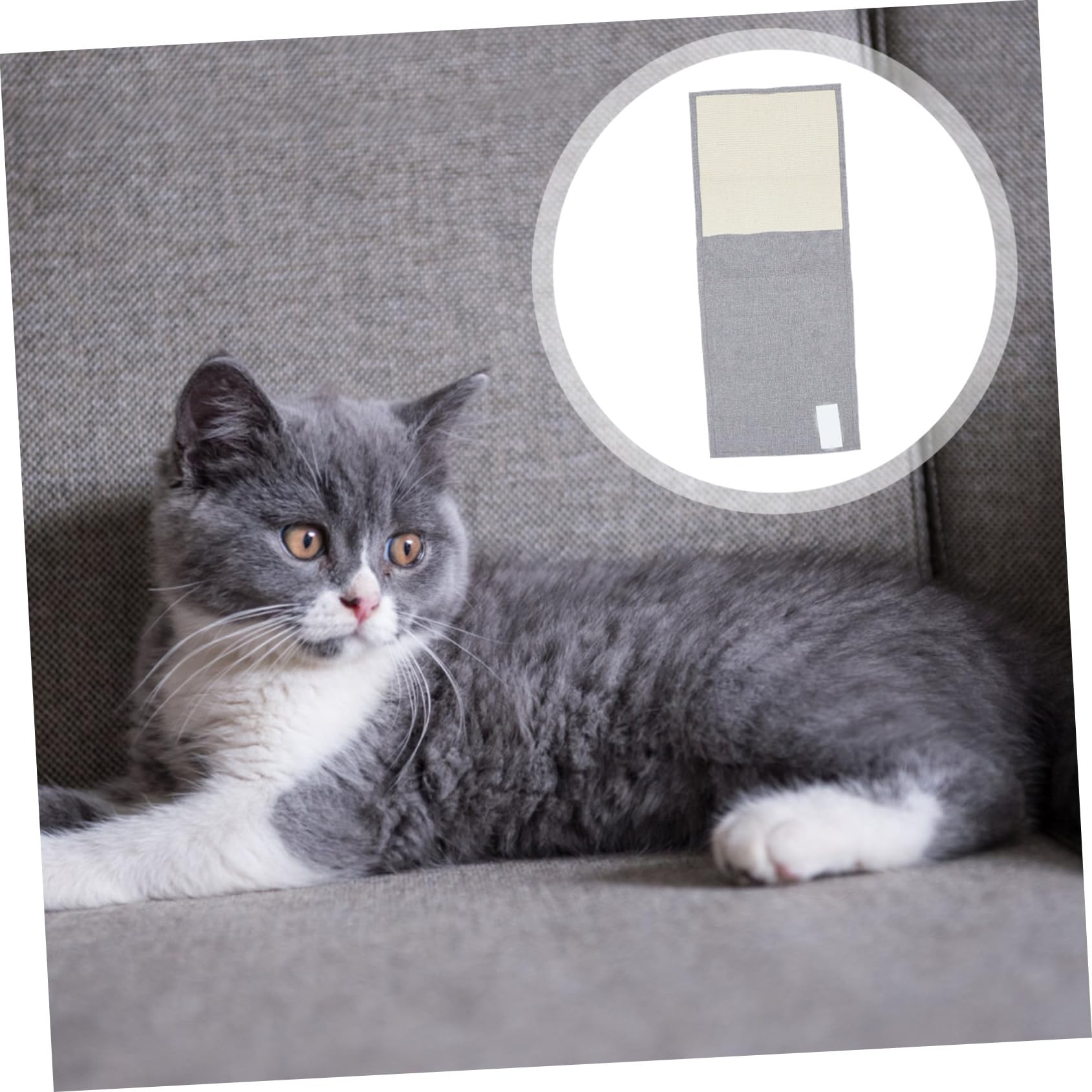 Funda Protectora Antiarañazos para Sofá y Reposabrazos, Alfombrilla de Sisal Natural para Gatos, Color Gris Claro, Protección Básica para Muebles y Entretenimiento Felino