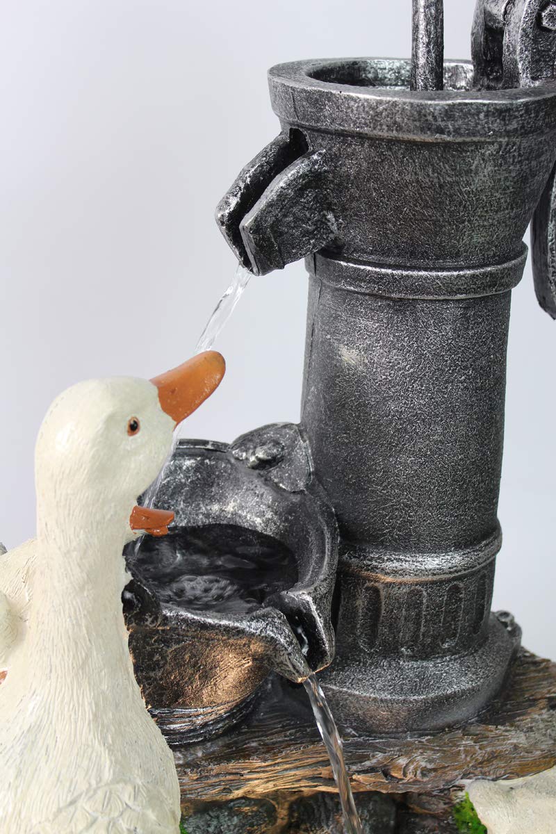 Springbrunnen Gänse BK821 mit Beleuchtung Gartenbrunnen Wasserspiel Gartendekoration