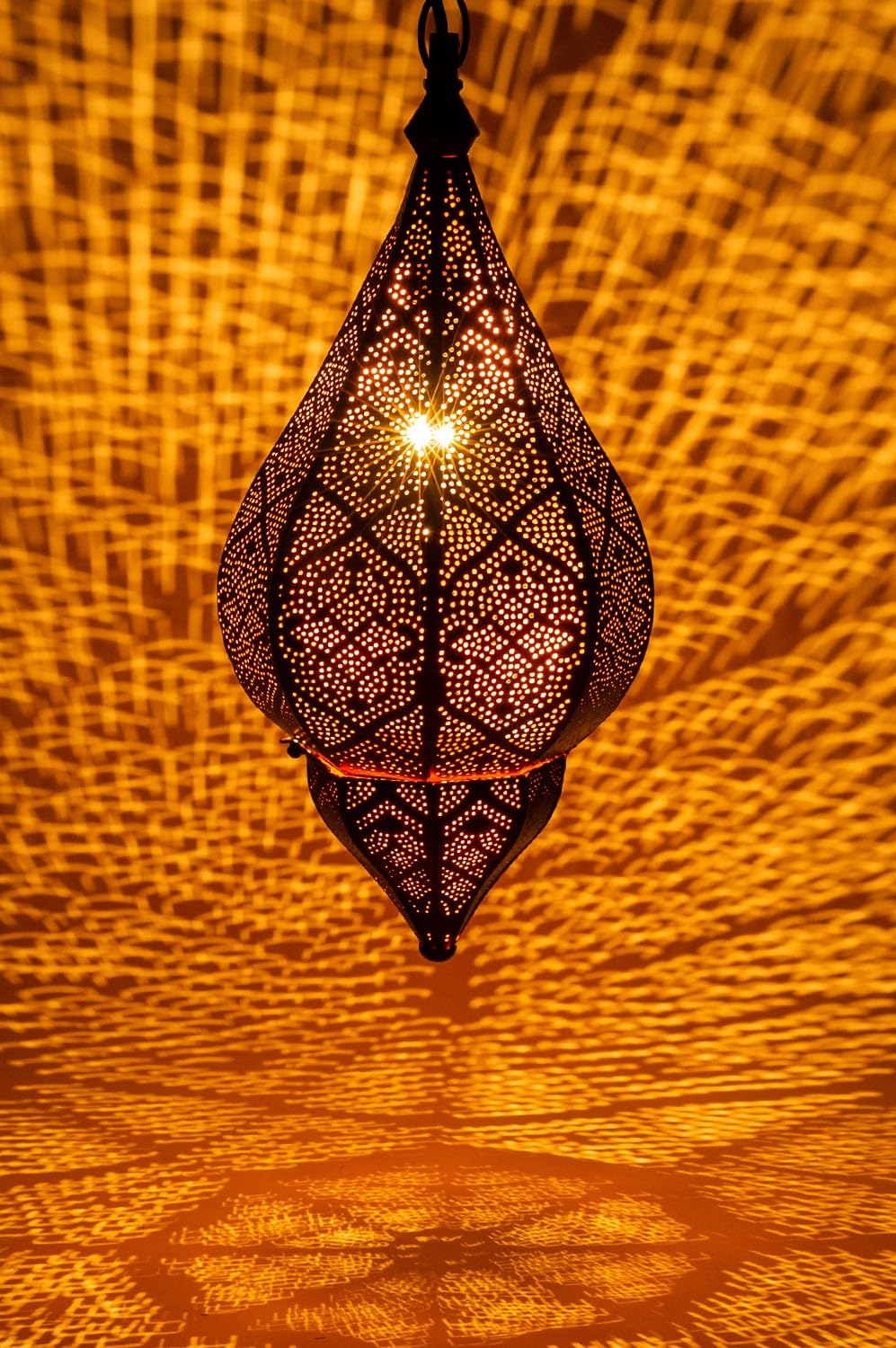 Marrakesch Suspension orientale Kihana Gold - Suspension en métal 40 cm