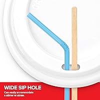 Vista 4 de Stock Your Home (100 unidades) tapas desechables para tazas de café en color blanco para tazas calientes de papel estándar de 10, 12, 16, 20 y 24