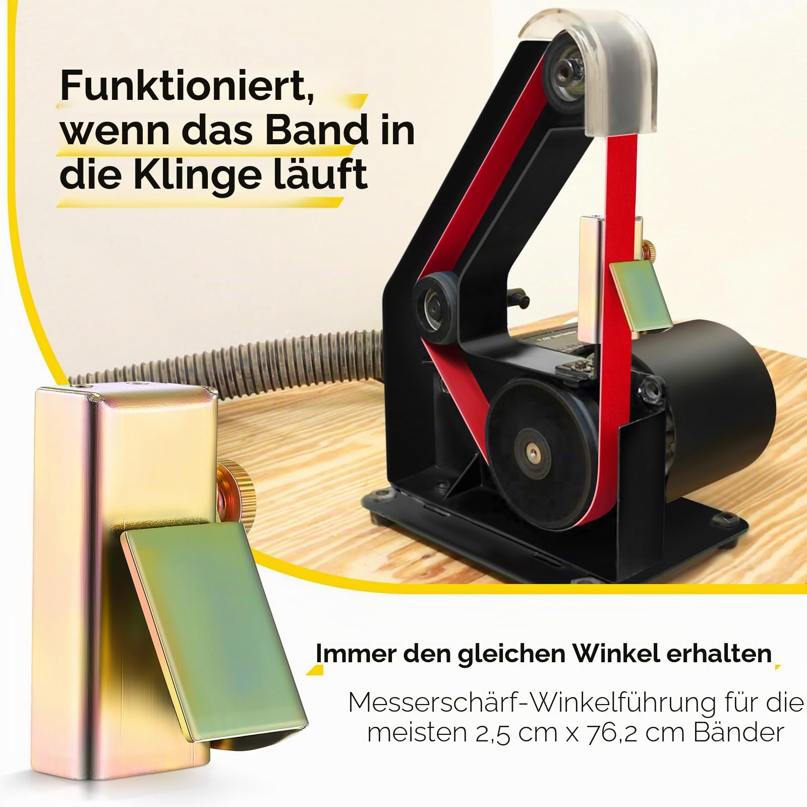 Feekoon Messerschärfwinkelführung für 1 x 30 Bandschleifer, verstellbare Winkelführung von 10 bis 45, Klingenschärfer, Vorrichtung, scharfe Universal-Messer-Winkelführungen, schärfen Sie exakte Winkel