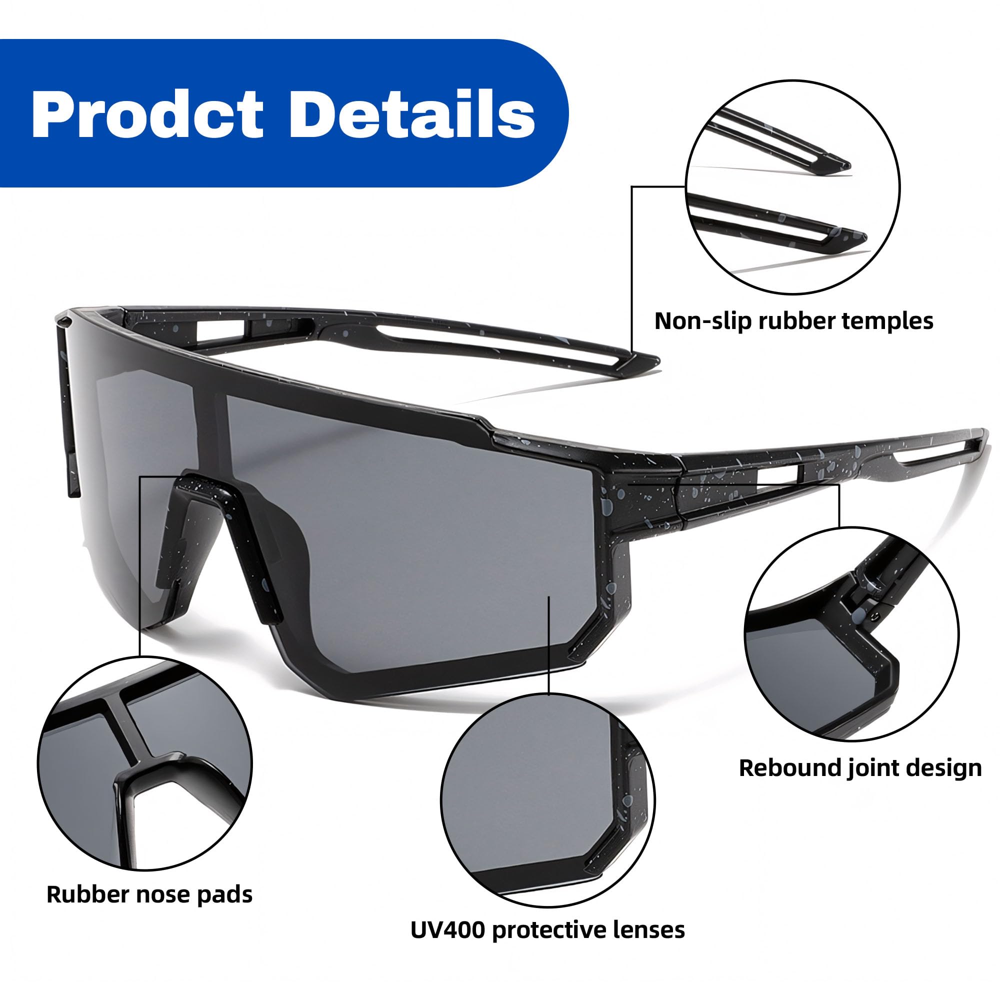 Lunette de Cyclisme Enfant UV400 Protection Moto Course Ski Baseball