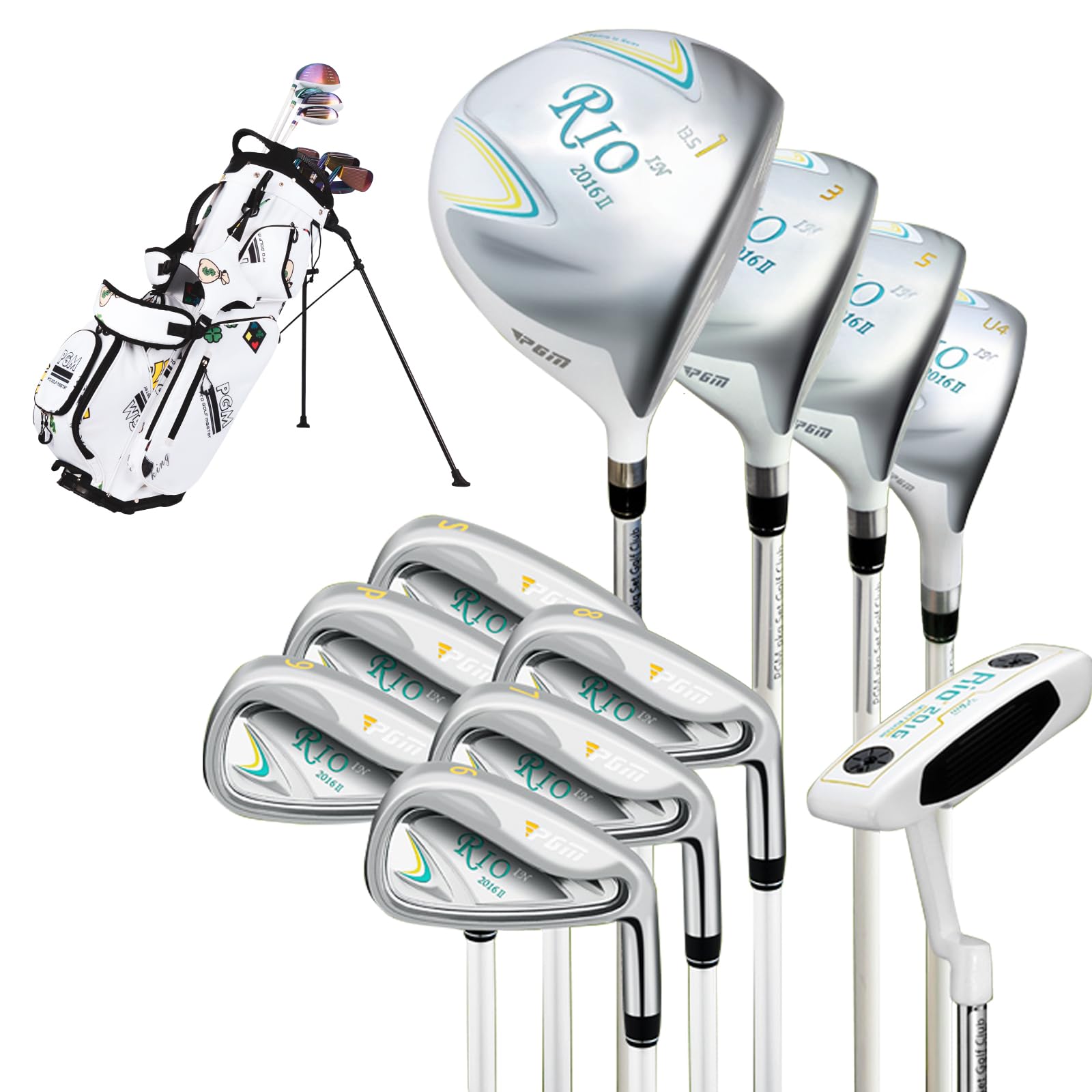 PGM Women's Golf Club Set 11Piece Set with 4 Woods(1,3,5,4H), 6