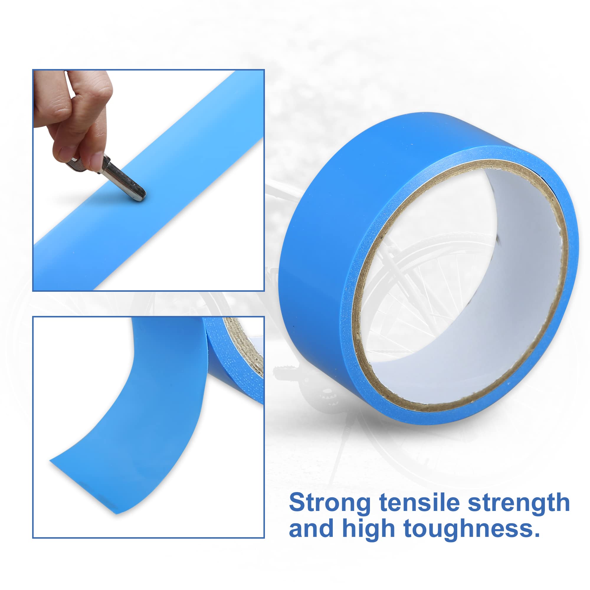 Ruban De Jante Tubeless X AUTOHAUX – 32mm X 10m, Bleu, PET, Résistant Haute Pression, Pour VTT Et Route