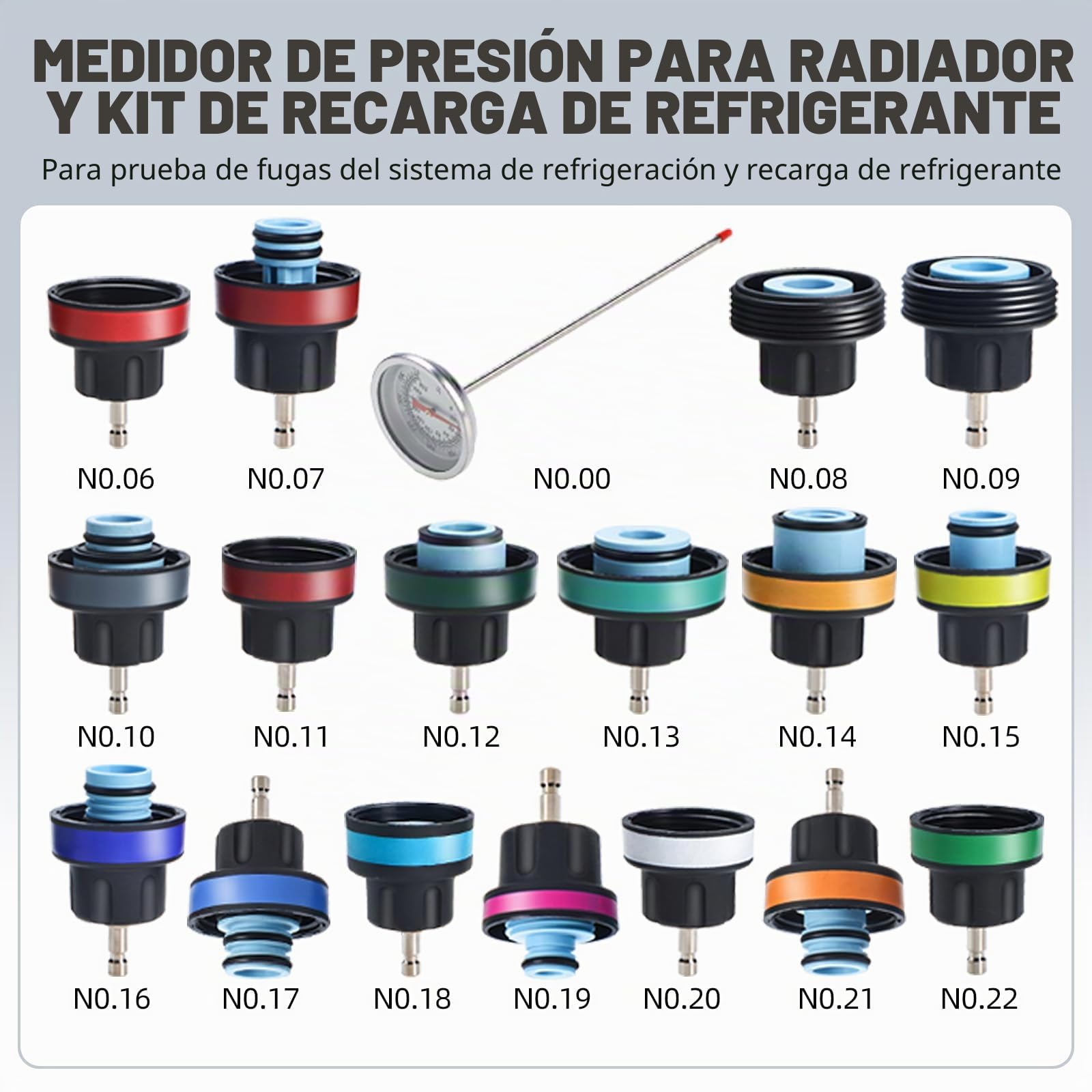 FreeTec 28 pzs Probador Presion Radiador, Universal Probador Presion Circuito Refrigeración, Kit Comprobador de Fugas Purgador Liquido Refrigerante, Herramientas Radiador Coche con Bomba Adaptador