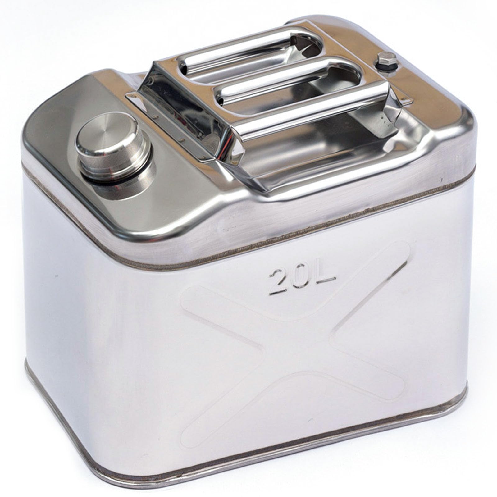 5 Gallon Metal Water Can 304 Stainless Steel Water Container with Flexible Spout/Nozzle System Pressure Relief Valve Safety Configuration for ATV UTV SUV MPV and Off Road Camping ?20 Litre?