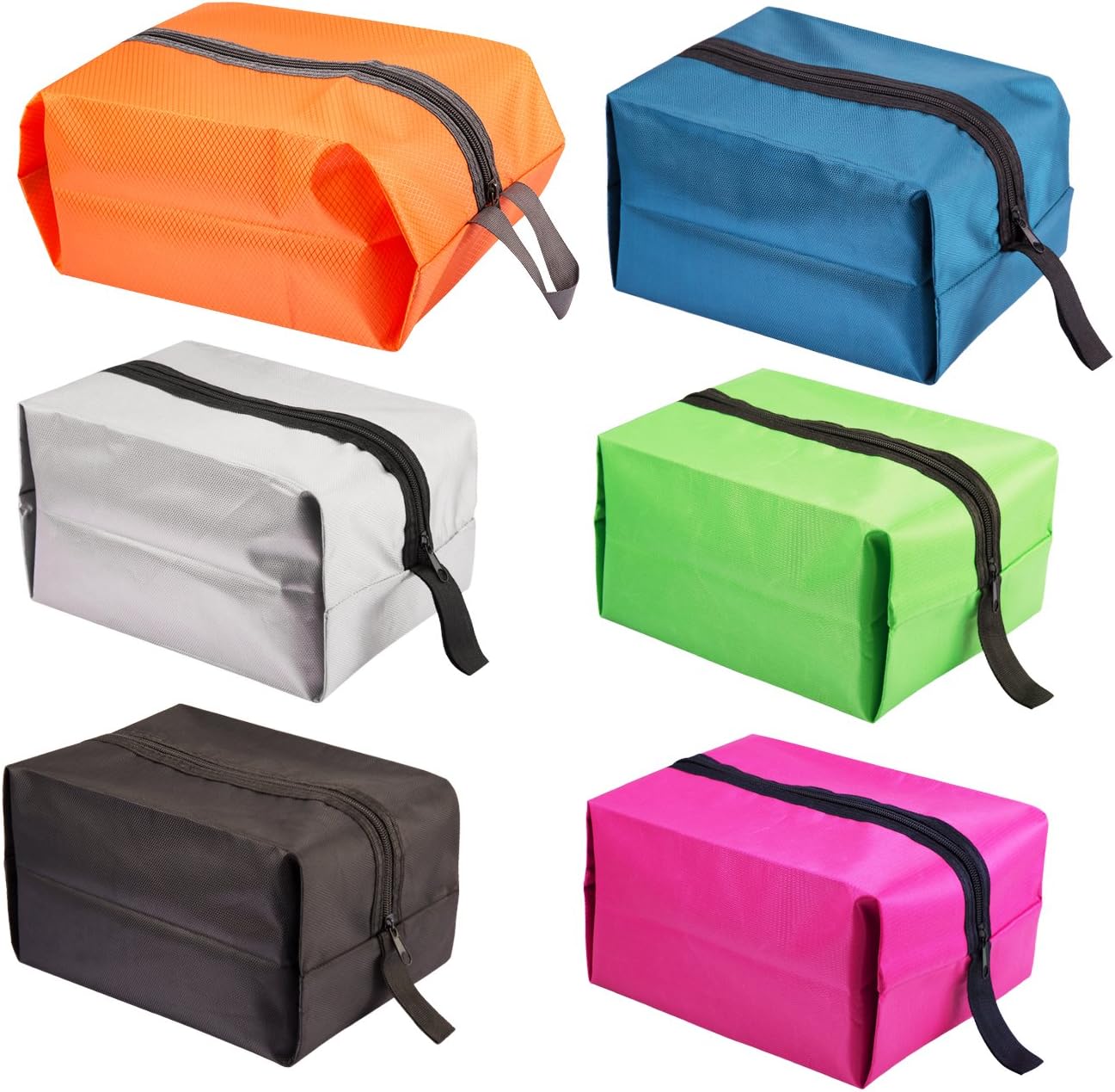 Travel Shoe Bags, Portable Nylon Travel Shoe Tote Bags with Zipper Closure (6 Pack)