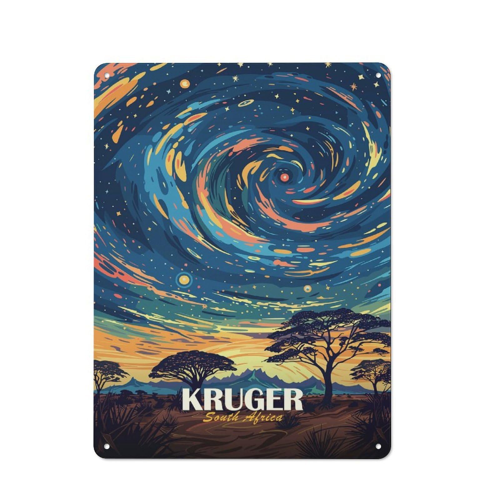 Junmoney Style-17 Kruger National Park Art Printed Metal Sign 40X30cm For Man Cave Or Games Room, Suited To Games Room Collectors