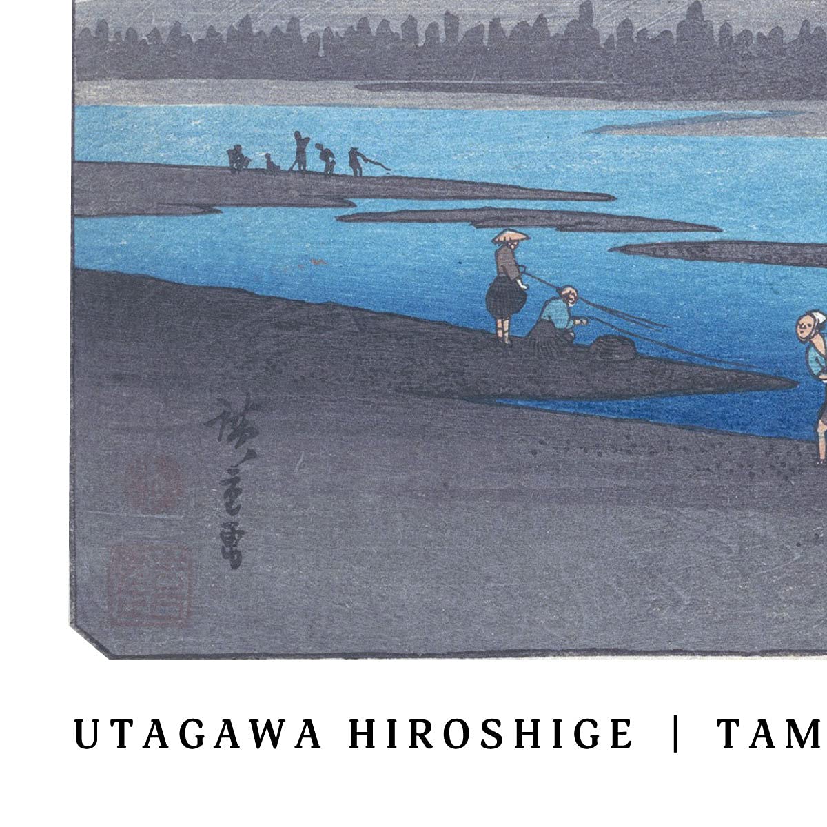 和風　レジン　日本画　アート　サイドテーブル　土屋光逸（四ツ谷荒木横丁）歌川広重 和風 レジン 日本画 アート サイドテーブル 土屋光逸（四ツ谷