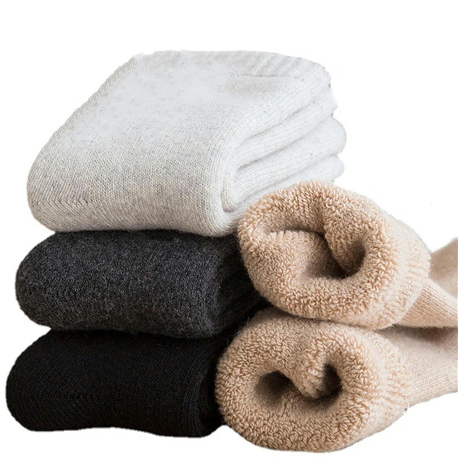 Calcetines Hombre Hombres Womensocks Parejas Color Sólido Gran Tamaño Heavy Invierno Engrosado Terry Socks