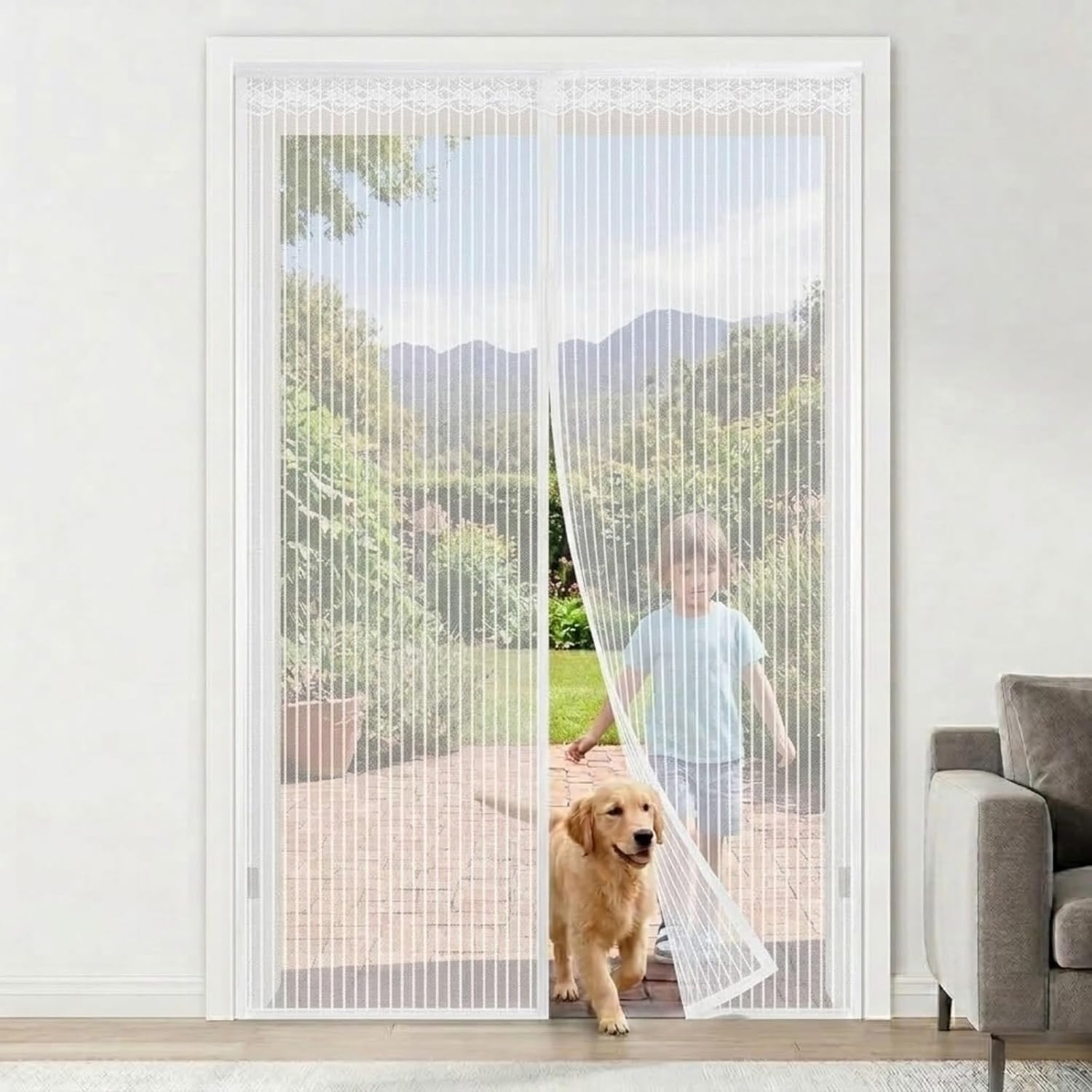 Porte moustiquaire 80x200 cm sans perçage pour stopper les mouches