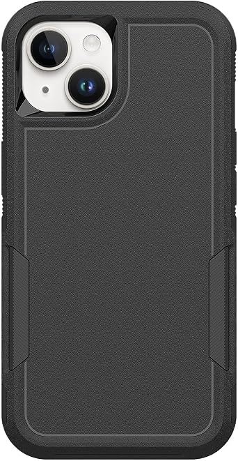 MDCN Heavy Duty Phone Case: Dual Layer Protective, Shockproof, Rugged Bumper Tough with Screen Protector - 16FT Military Grade Drop Tested for iPhone 14 / iPhone 13, Black