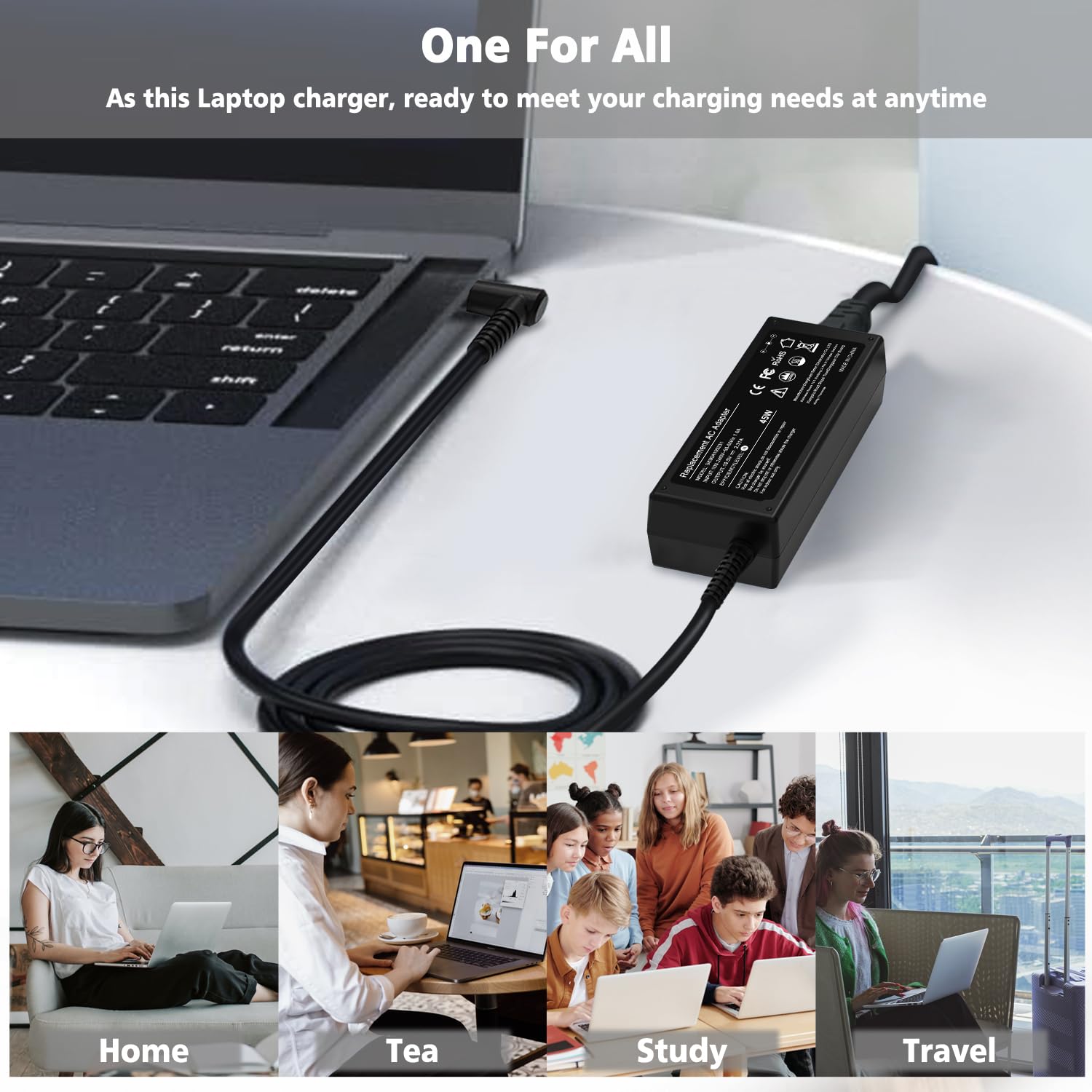 45W Laptop-Netzteil Für HP – 19,5V/2,31A, Stecker 4,5x3,0mm, Kompatibel Mit Envy, Pavilion, Stream & Mehr