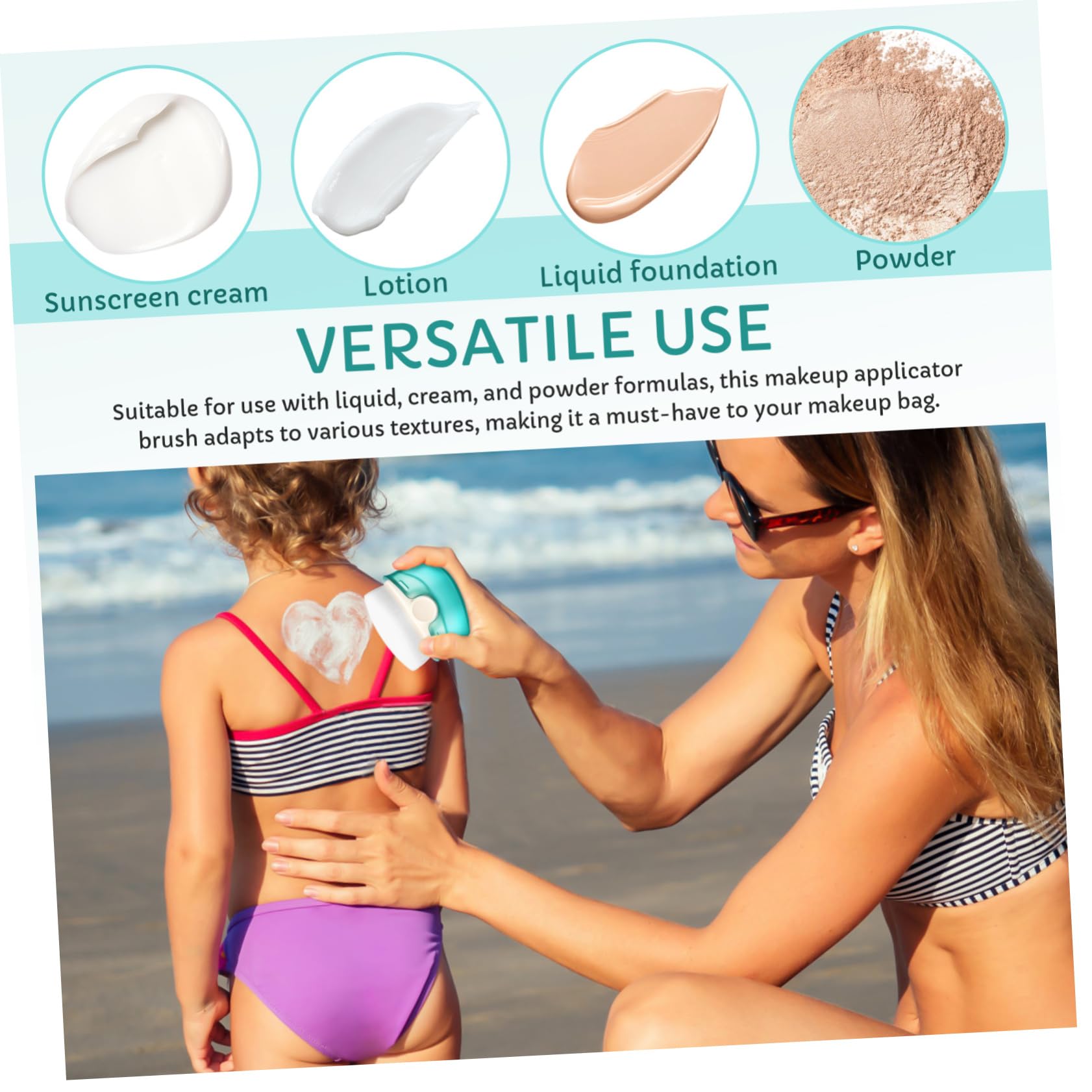 VANZACK Flat Top Foundation Brush for Liquid Makeup and Sunscreen Application Facial Makeup Brush with Cover Portable Travel Face Brush for Powder and Cream Cosmetics