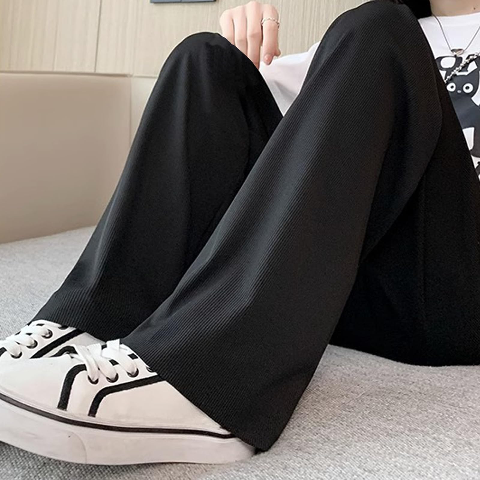 Pantalon Maternité Jambes Larges, Pantalon Long Décontracté de Grossesse Femme, Pantalons Maternité pour Travail, L'entraînement Salon L'athlétisme