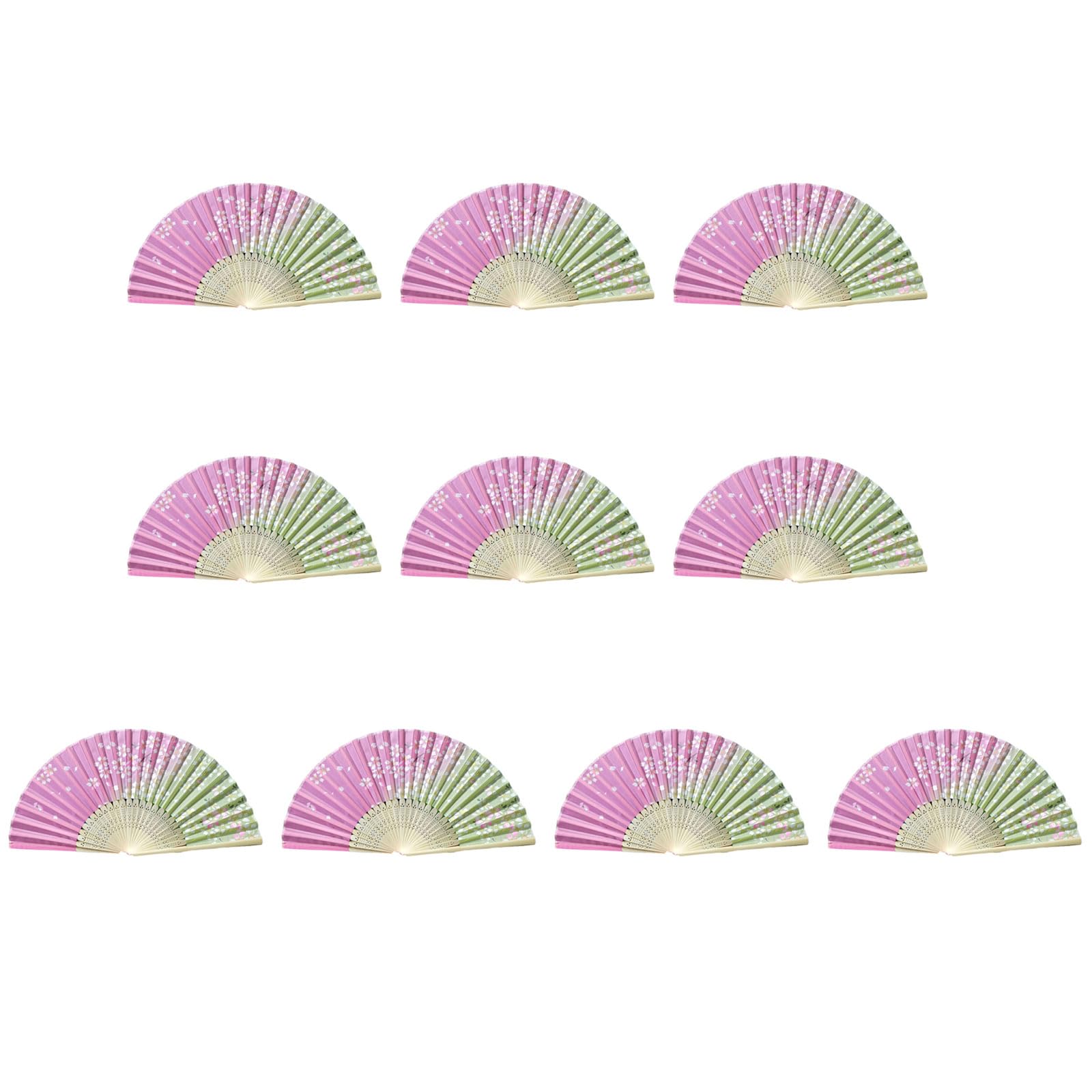 Tsophreniq Of 10 Bamboo Folding Fans Traditional Chinese Handheld Fan with Elegant Carvings for Cooling and Decoration Bamboo Fan
