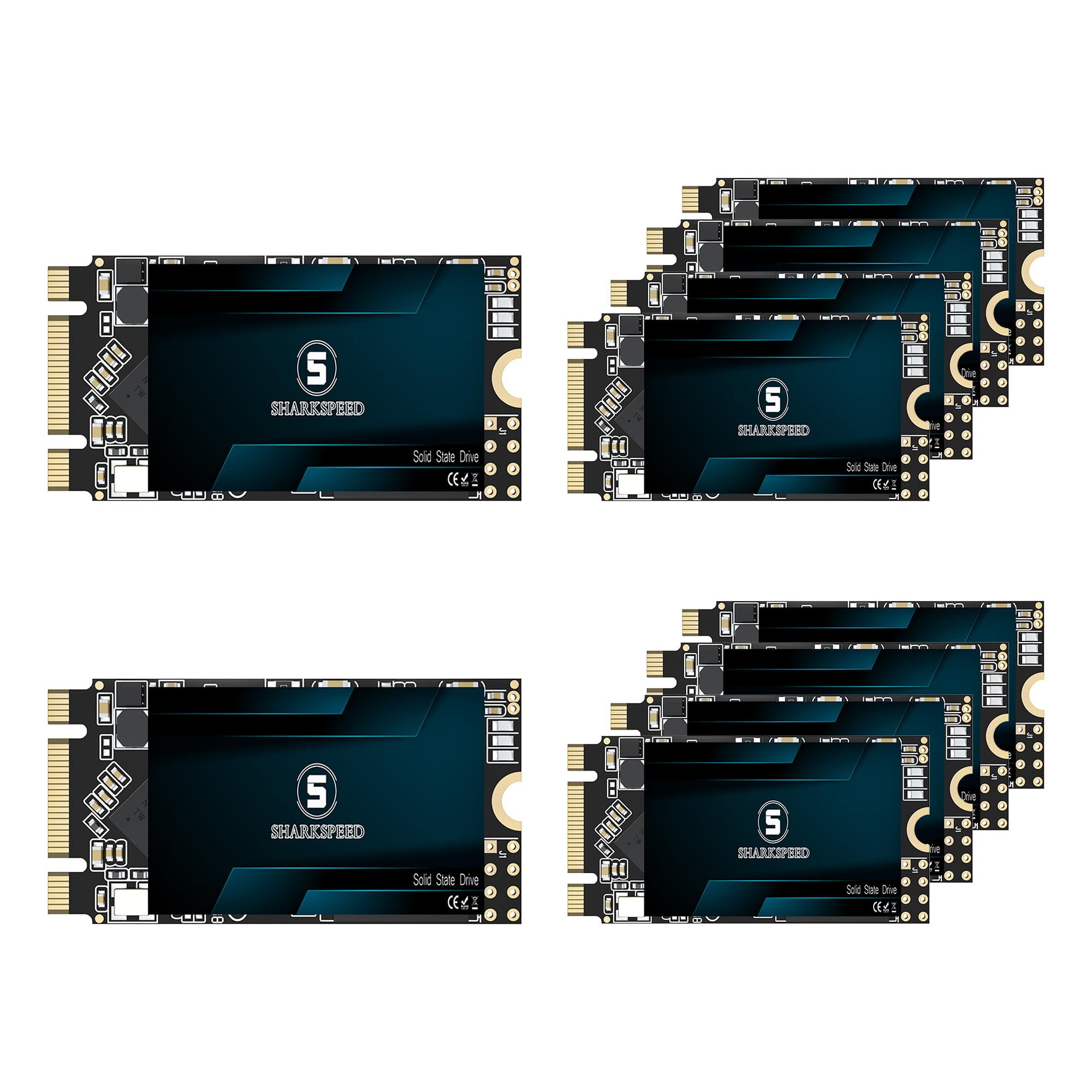 SSD M.2 2242 64 GB 10 PACK 42 mm NGFF TLC 3D NAND SATA 3 (6 Gb/s), dysk twardy SSD wewnętrzny dysk twardy do notebooków, komputerów stacjonarnych