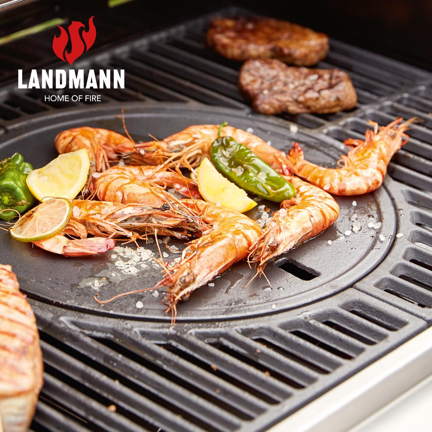 Landmann Rexon PTS 2.0 Gasgrill | 135 cm | 2 stufenlos einstellbare Edelstahlbrenner | Doppelwandiger Deckel mit Thermometer [schwarz]