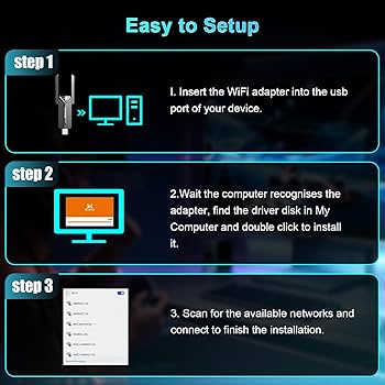 NEWFAST WiFi 7 WiFi Stick For Fixed PC, BE6500 Tri-Band USB WiFi For PC With 2 High Gain Antennas, Supports MLO, MU-MIMO, OFDMA, 4096-QAM, WPA3, Compatible With Windows 11/10