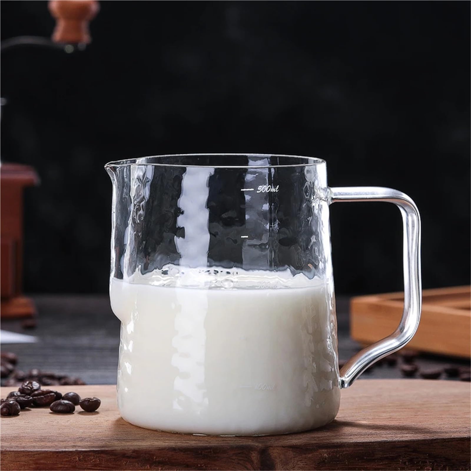 Jarra for espumar leche, 2 uds., crema, Latte, café, guirnalda, máquina, decoración artística, jarra de, espuma, Espresso Para Espumar(Transparent B)