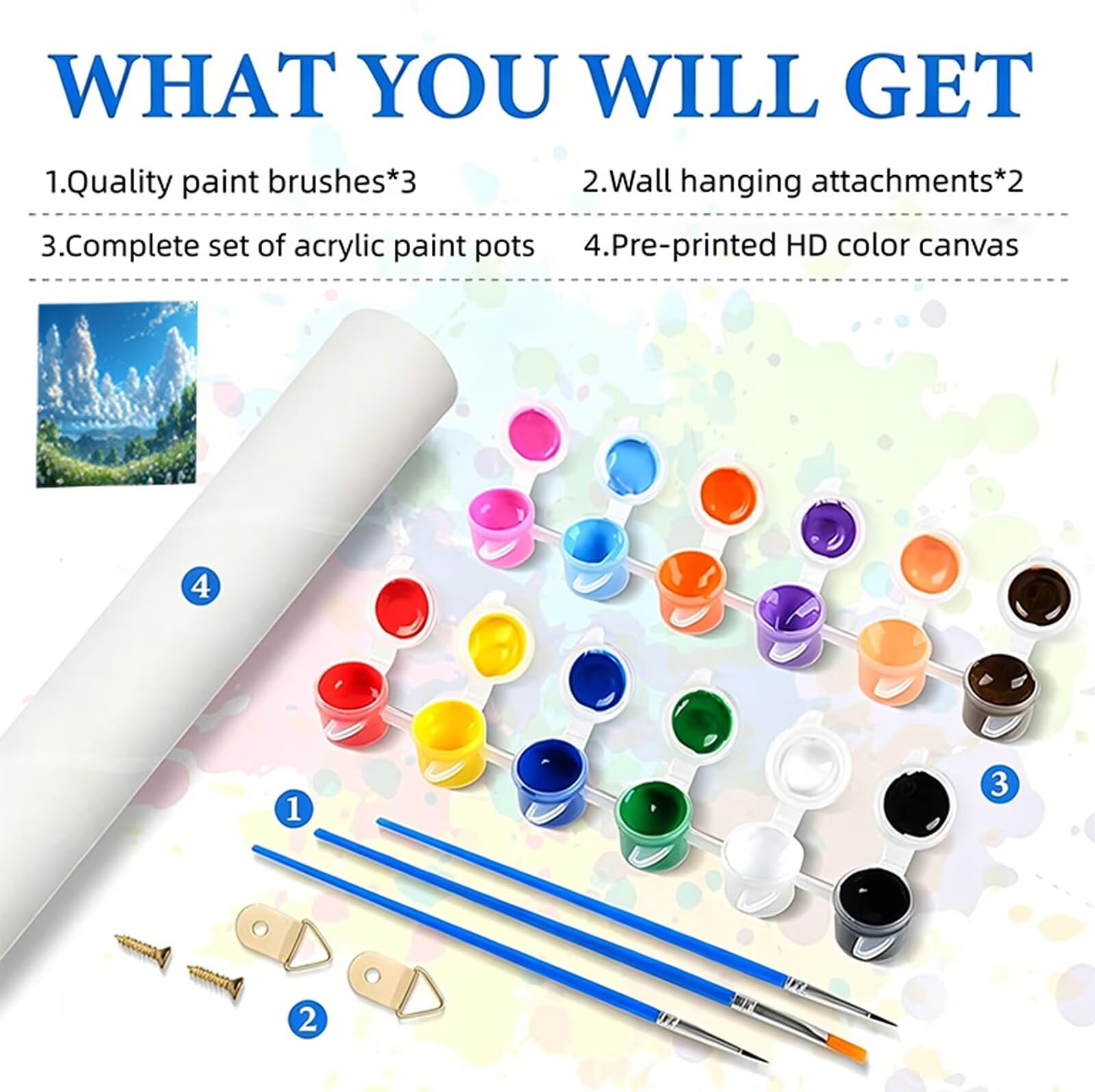 Malen Nach Zahlen XXL Frühling Malen Nach Zahlen Erwachsene Landschaft 60x120 cm, Ohne Rahmen, DIY Paint by Numbers Set mit Acrylfarben und Pinseln, Knitterfreie Leinwand, Wand Deko, Geschenk RB-422