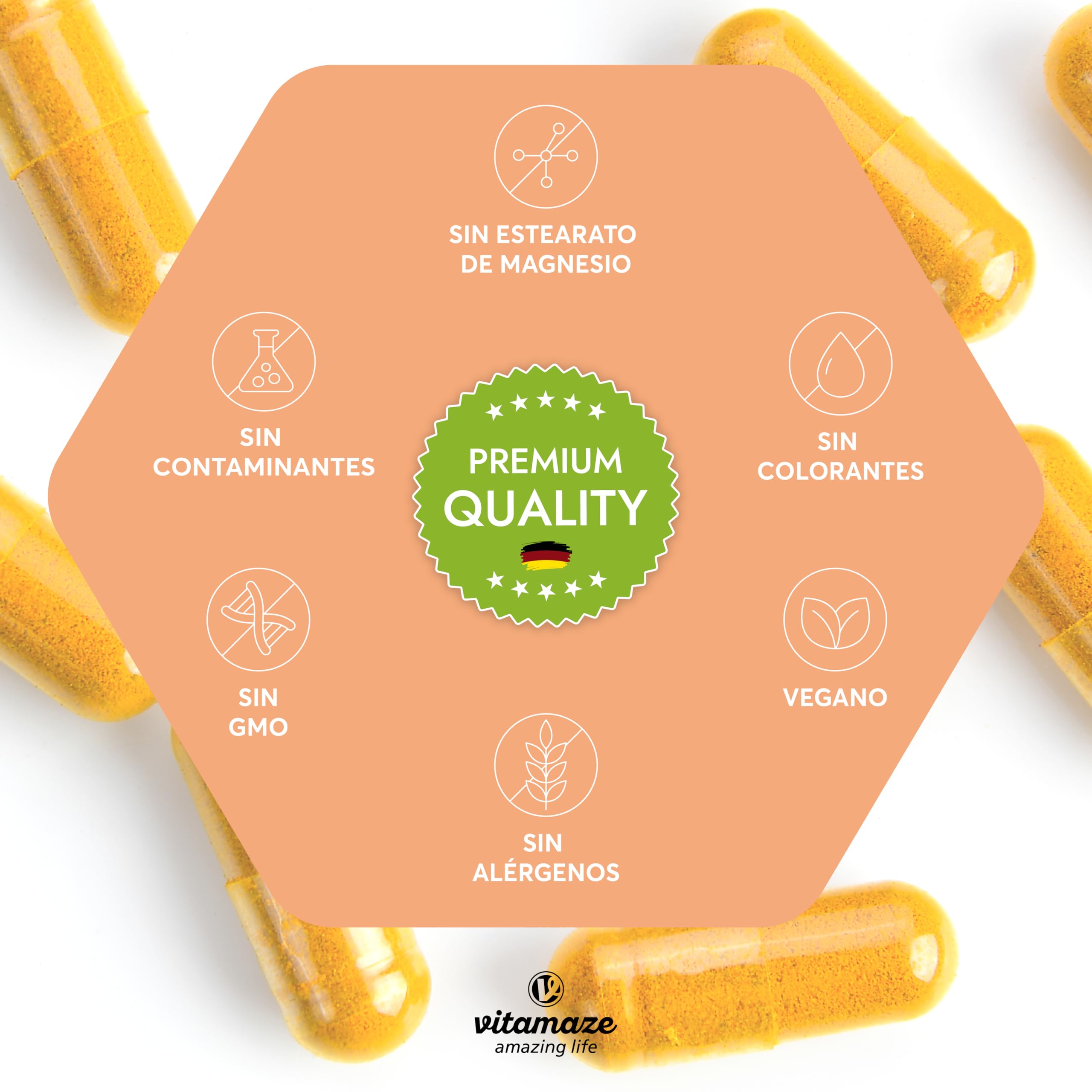 Coenzima Q10 200mg 120 Cápsulas Veganas para 4 Meses, Contiene Ubiquinona, Coq10 Naturales Antioxidantes de la Mejor Biodisponibilidad, Calidad Alemana, sin Aditivos Innecesarios - Vitamaze®