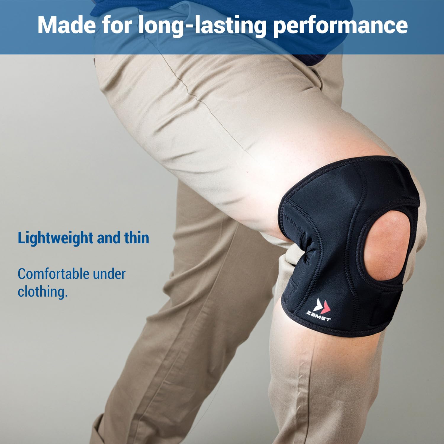 Zamst EK-3 Sports Knee Brace - Lightweight and Breathable Compression Knee Brace for Men and Women with Resin Stays For General Knee Support and Knee Pain Relief - XLarge