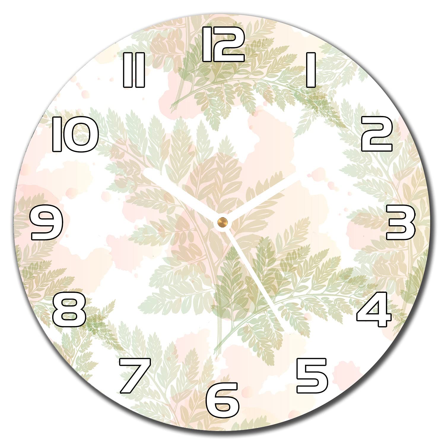 Horloge en verre 30 cm motif feuille d'automne Coloray pendule murale de cuisine