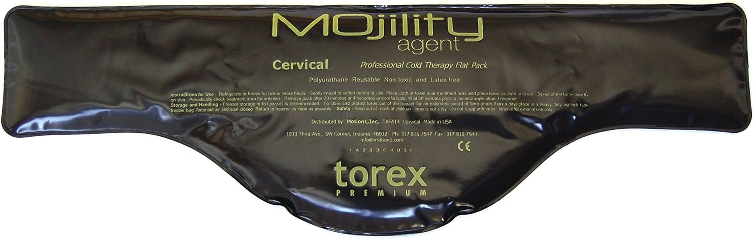 Torex Mojility – Hot and Cold Therapy Flat Pack – Reusable Gel Ice Pack (Cervical Black 2 x 6.5).