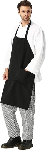 Miniatura 2 de Babero Delantal Unisex Negro Rojo Armada Restaurante Comercial Casa Cocina Chef Cocina