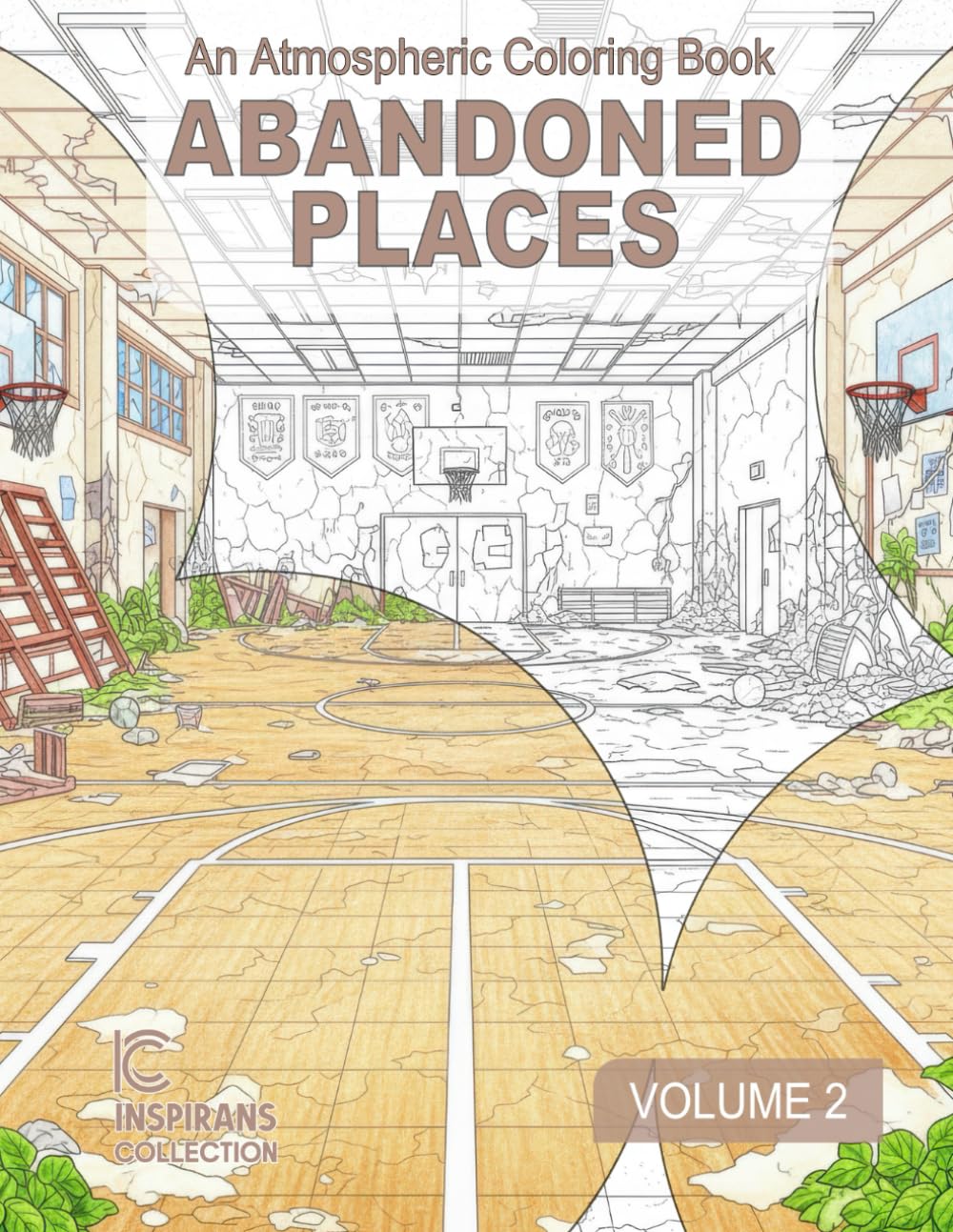 Abandoned Places: An Atmospheric Coloring Book Featuring Hauntingly Beautiful Scenes of Overgrown Ruins and Nature Reclaimed for Stress Relief and Relaxation - Volume 2
