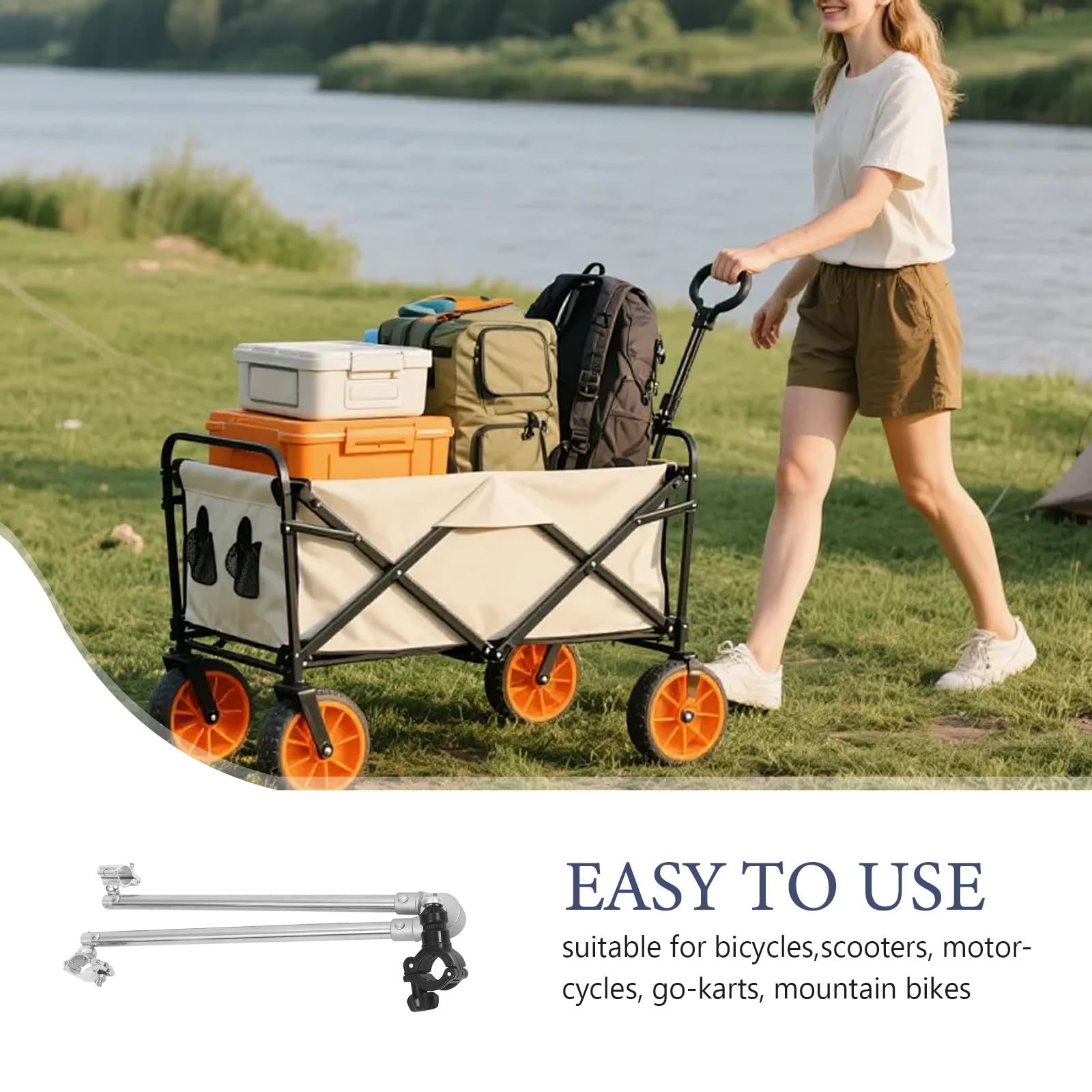 E Bike Anhängerkupplung Adapter Metall Schnellverschluss Kompatibel mit Klappanhängern und Bollerwagen für Freizeitaktivitäten und Outdoor Einkauf