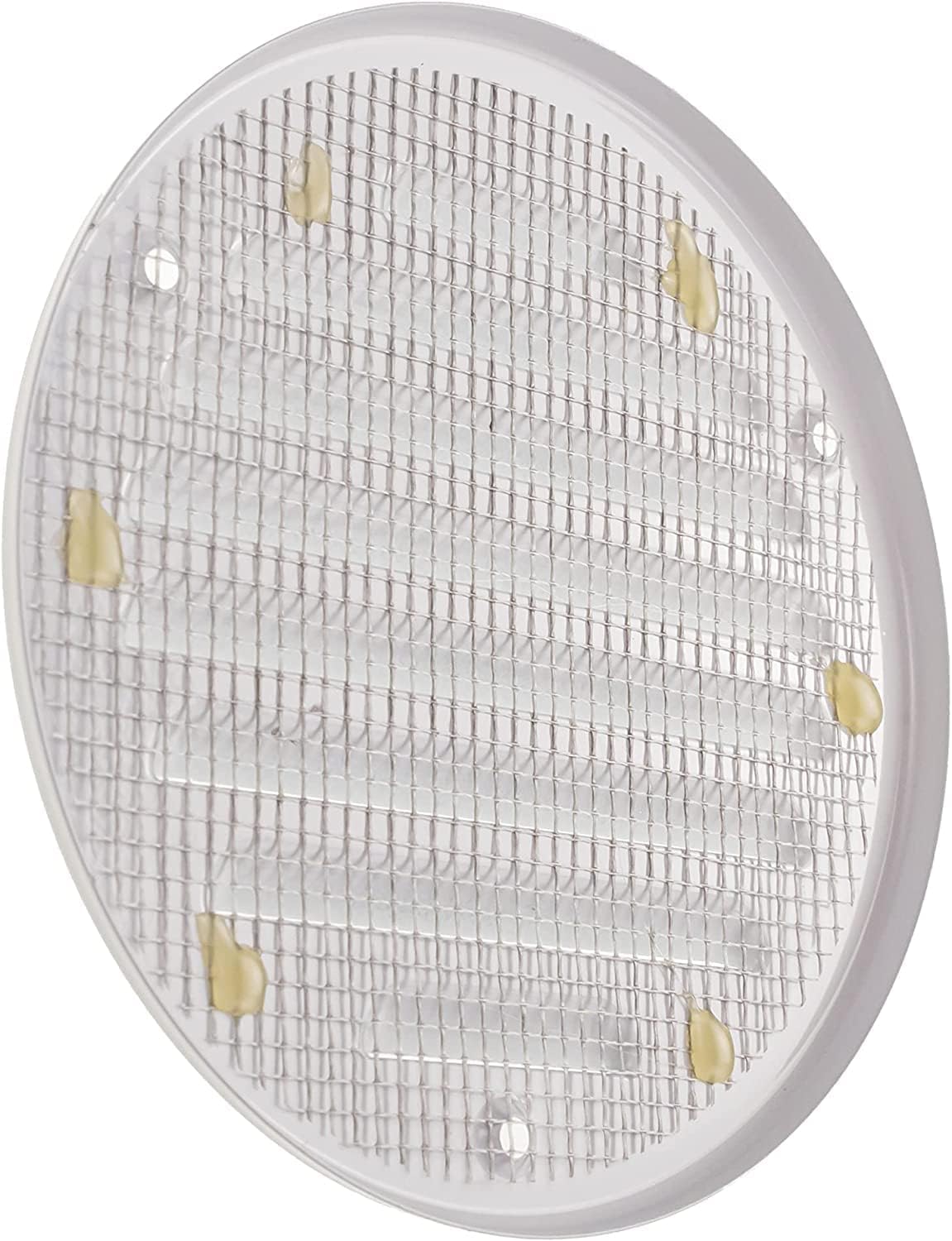 Vent Systems - 4 Inch (Inner) Pack of 10 White Metal Round Soffit Air Vent Grille Cover, Register air Vent Deflector, Louver - Built-in Mesh - HVAC for Bathroom, Home Office, Kitchen 5 Inch (Outer)