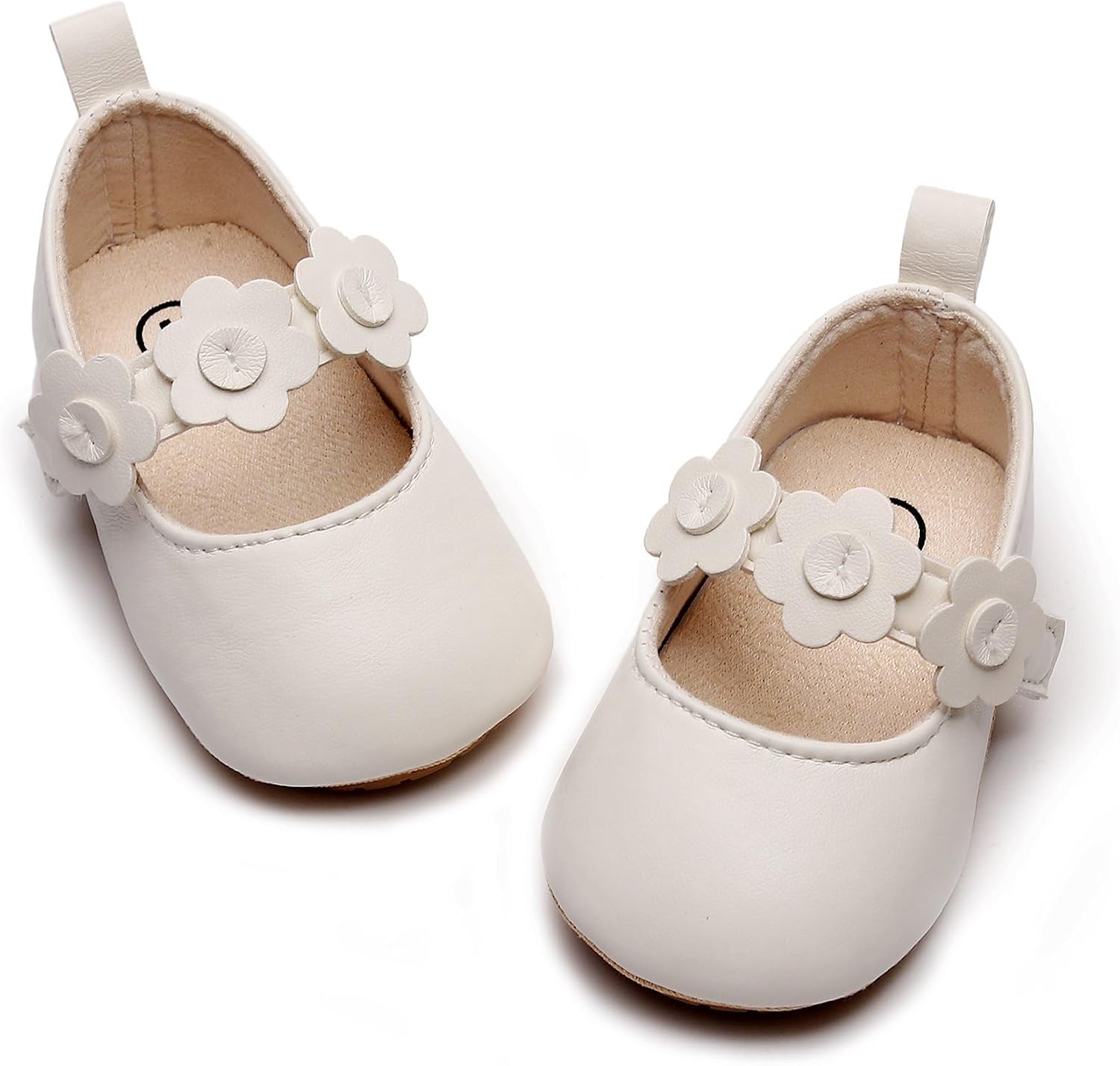 HONGTEYA Infant Baby Girls Mary Jane Flats Non Slip for Toddler First Walkers Soft Sole PU Leather Crib Shoes Sneaker Wedding Party Christmas Princess Dress Shoes Baby Moccasins Girls