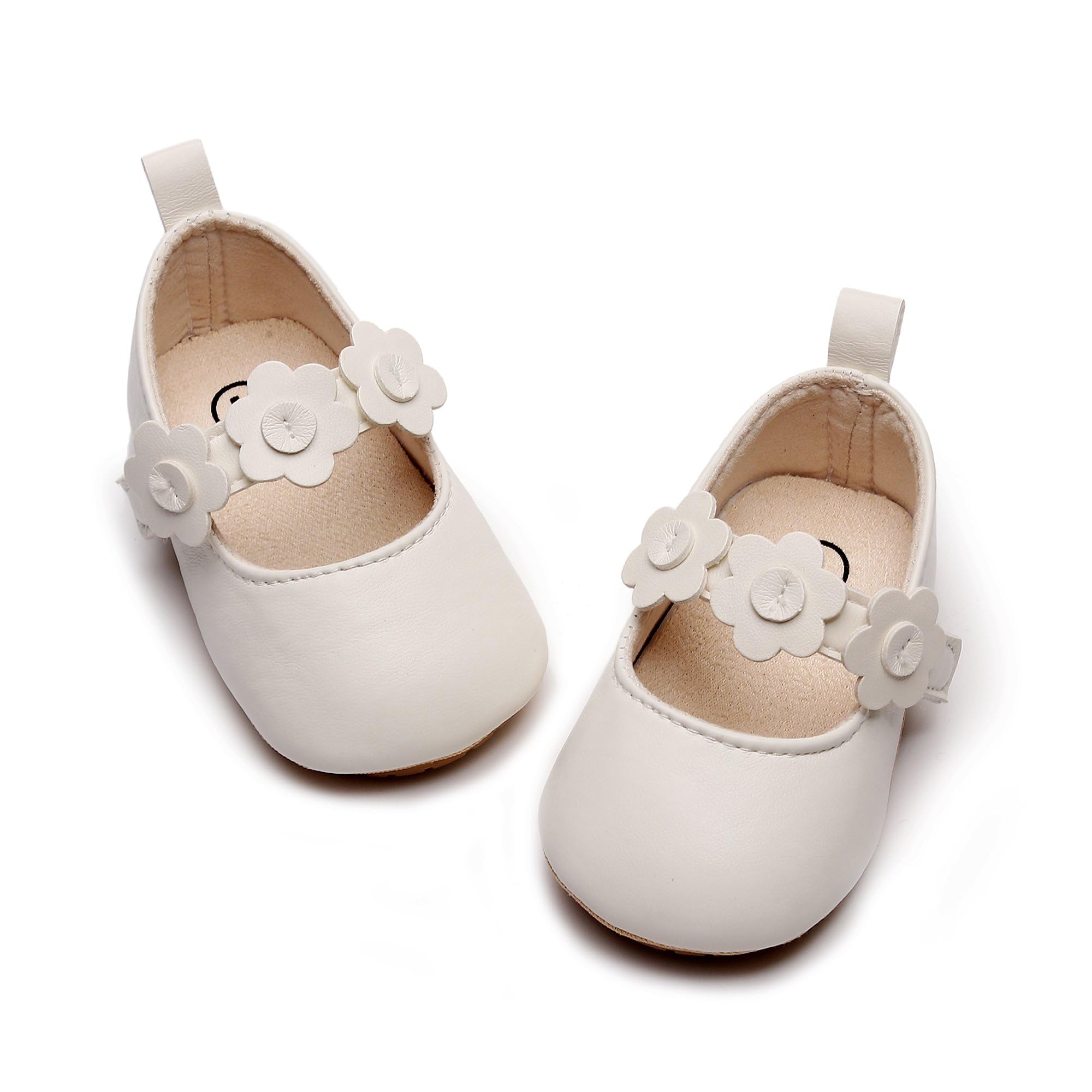 HONGTEYA Baby Girls Shoes Infant Mary Jane Flats Non Slip Newborn Moccasins