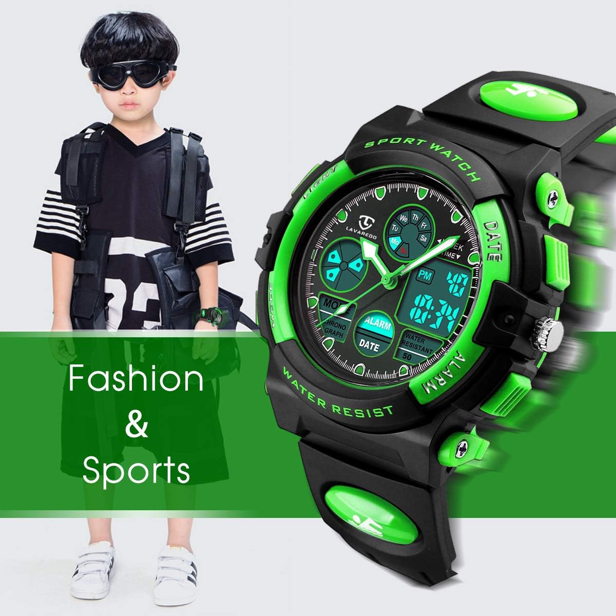 Kids Watches,Boys Digital Waterproof Sport Watch Outdoor Multifunction with LED Light Alarm Calendar Date Wrist Watches for Boy Girls Children