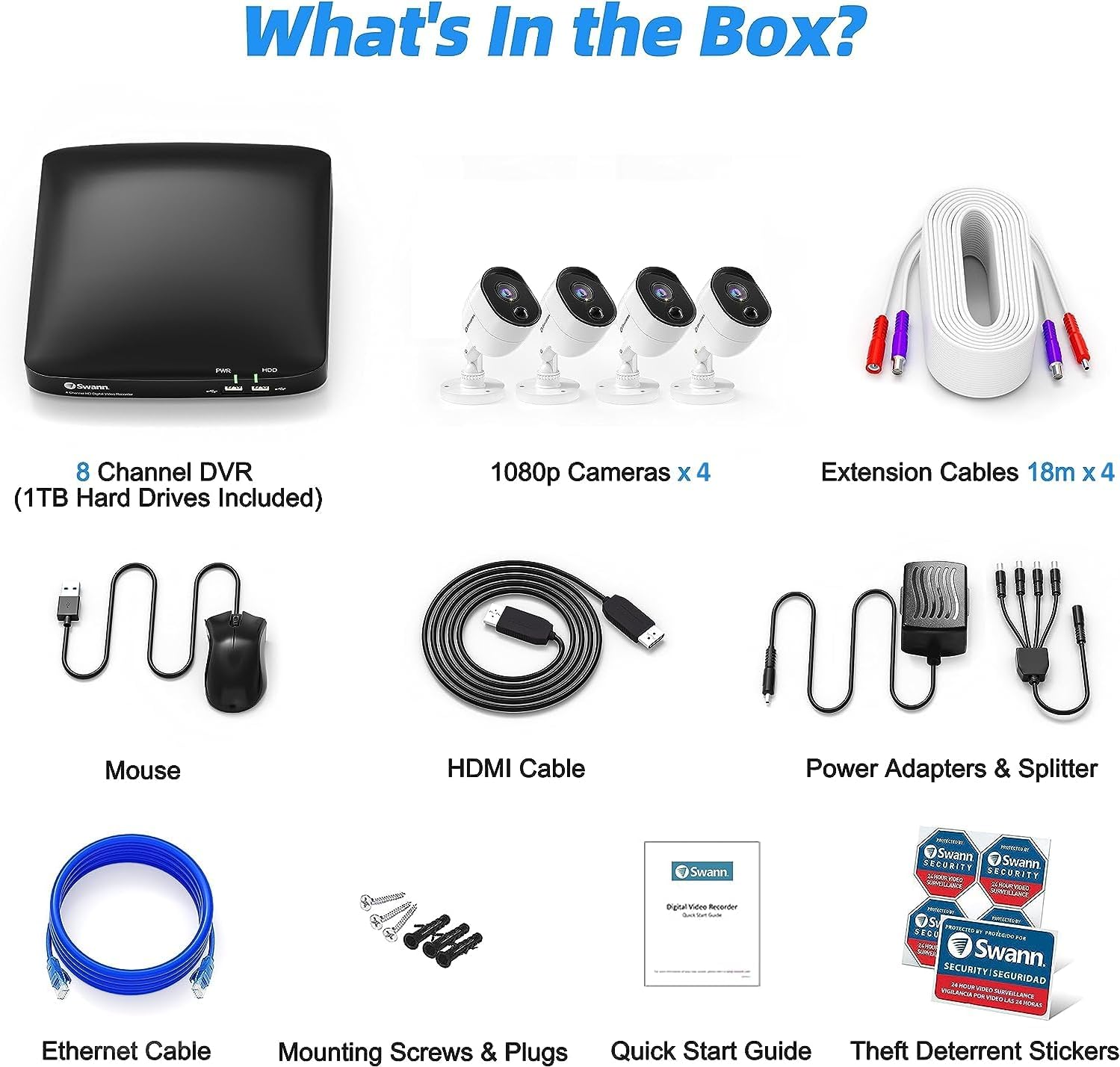 Contents of the Swann Security System box
