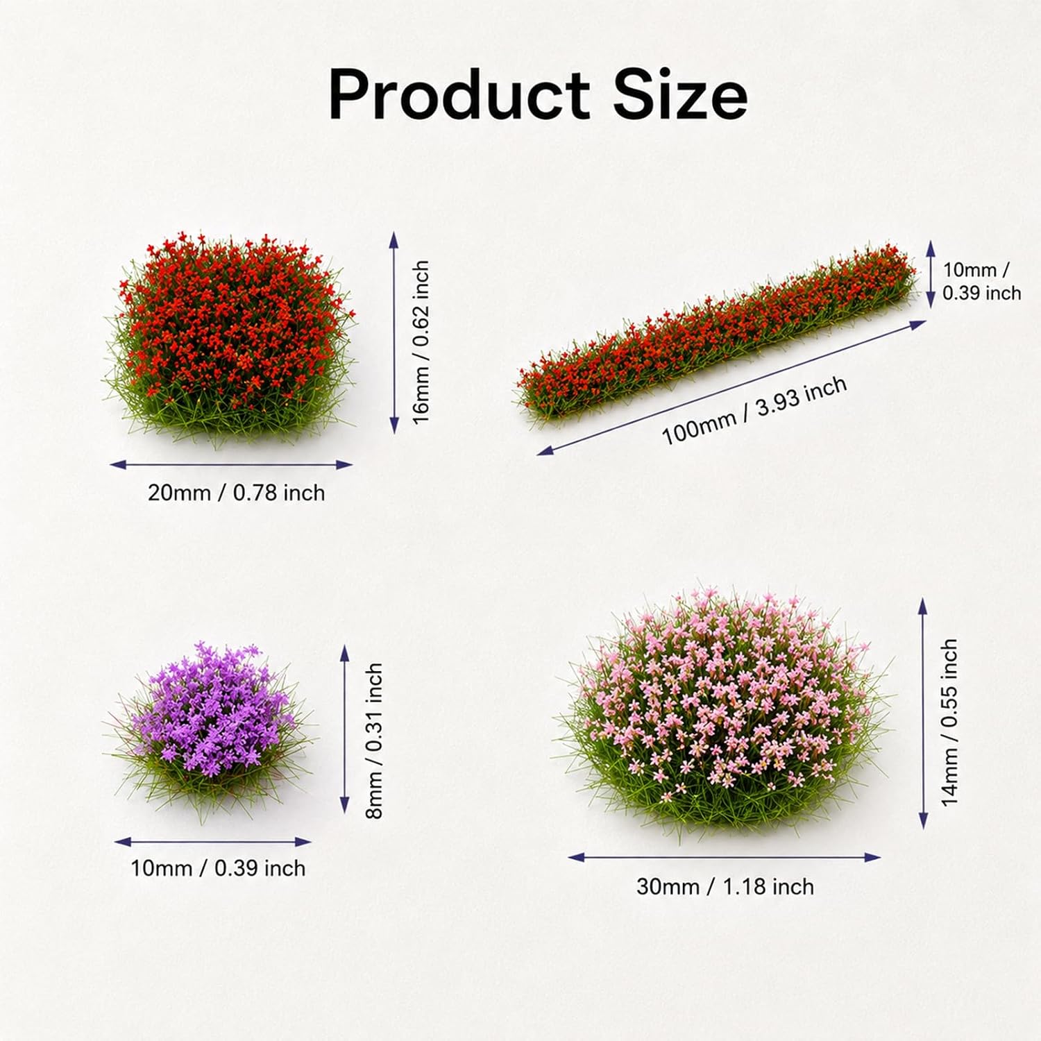 12PCS Mini Flowers for Crafts Miniature Flowers Hobby Trains Accessories