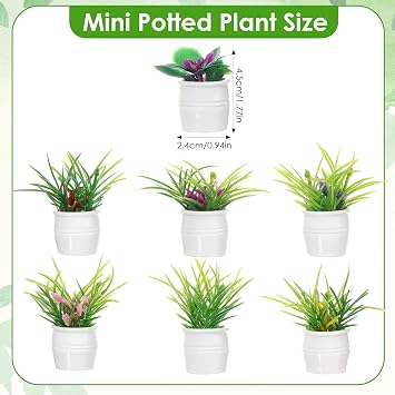 7 Pcs Miniature Plants Set, Mini Plant Artificial Potted Greenery, Dollhouse Plants Decor, Miniature Dollhouse Accessories for Crafts and Micro Landscape | Dollhouse Plants Decor, Miniature Dollhouse Accessories for Crafts and Micro Landscape