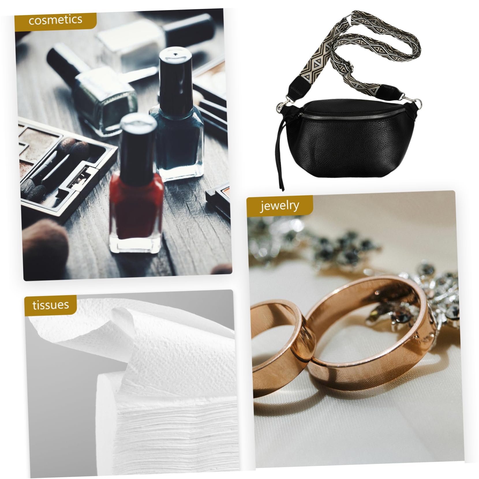 4stücke Crossbody Chest Bag Für Verstellbare Pu Umhängetasche Mit Großem Für Outdoor-aktivitäten Festivals Und Elegantem