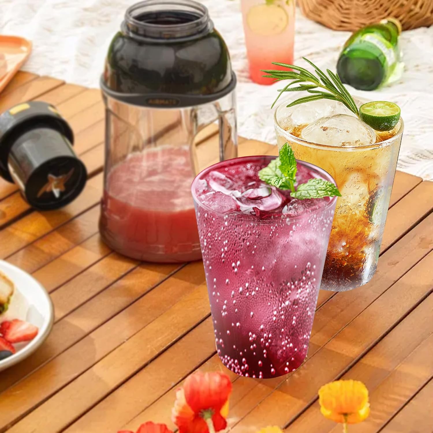 100 Count 12 oz Clear Plastic Cups, Plastic Drinking Cup for Party, Heavy-duty Party Glasses, Disposable Clear Cups for Water, Juice, Soda, Ice Coffee - Image 4