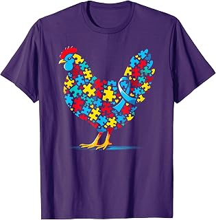 Chicken Puzzle Autism Awareness Autistic Womens Mens Kids T-Shirt