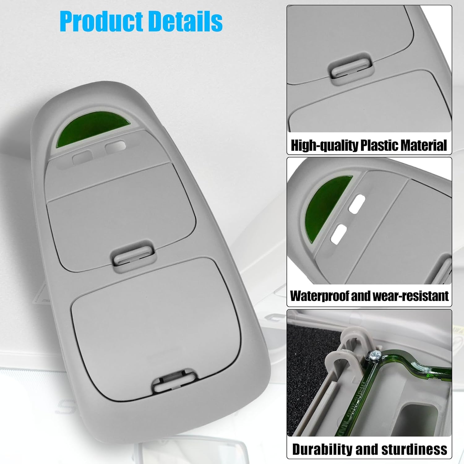 Jaronx Compatible with Ford F250/F350/F450/F550 Overhead Console 2002 2003 2004, Overhead Roof Console Assembly Compatible with F250/F350/F450/F550 Super Duty, Replace for 2C3Z-25519A70-AAC (Grey)