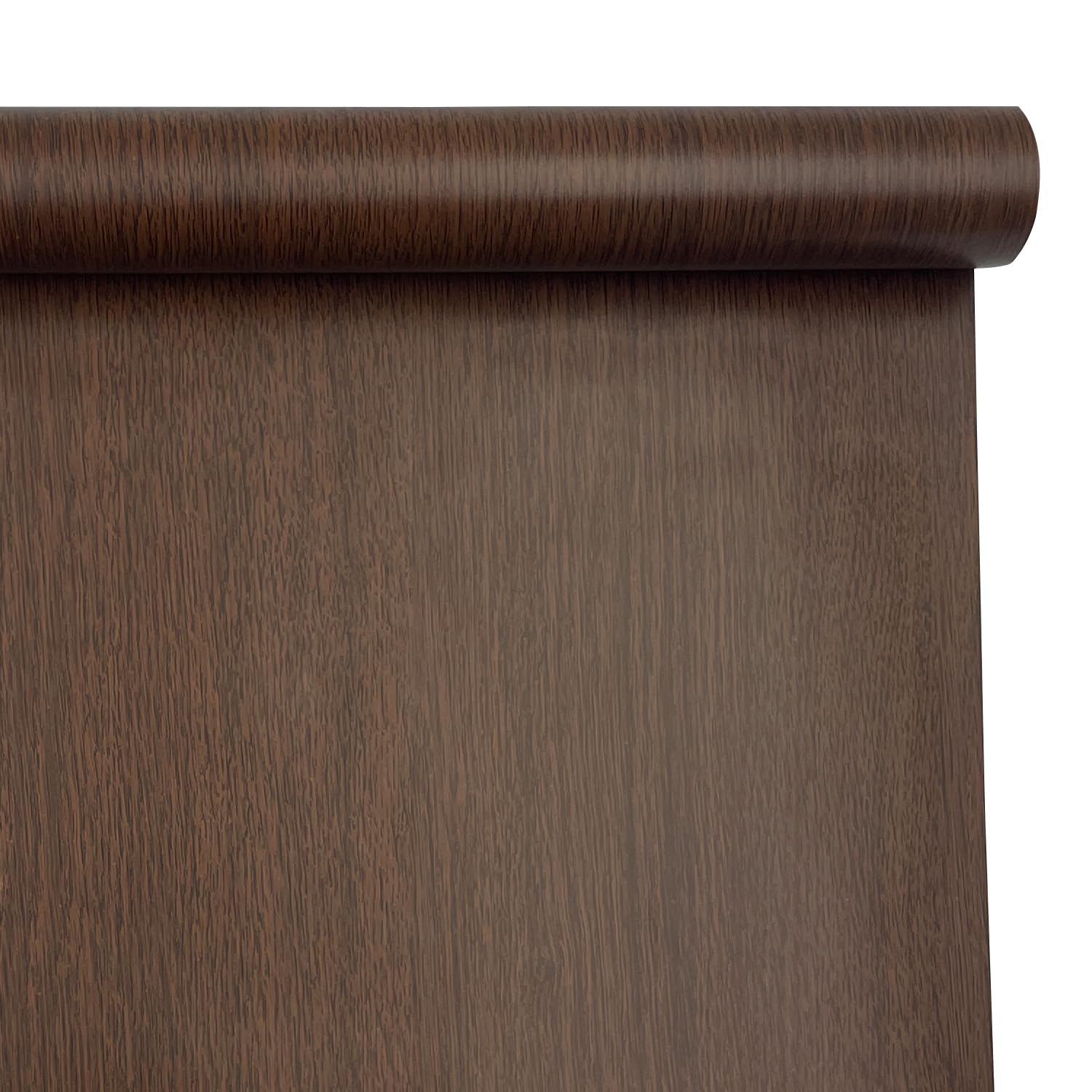 LovingWay 14.7 feet Wallpaper Roll Brown Wood Grain Shelf Liner 17.7x177 Inch Self-Adhesive Computer Gaming Desk Lining Paper Decor Christmas