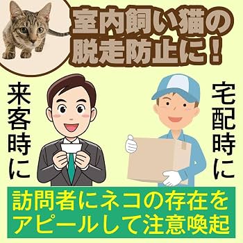 Amazon.co.jp: 猫 ステッカー 猫脱走防止 玄関 扉 ドア 「恐ろしいほど