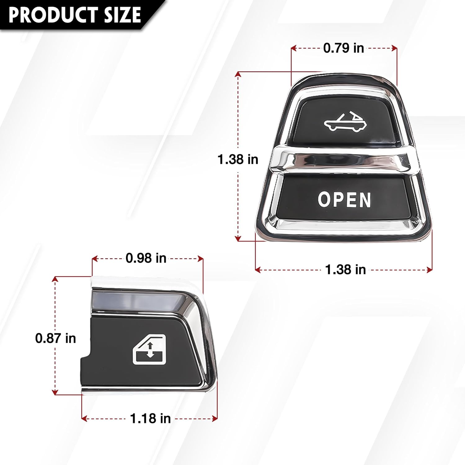 Window Roof Open Switch Button Left & Right Compatible with Ferrari 2009-2014 Replaces 86257400 86257300 86257200 82661100
