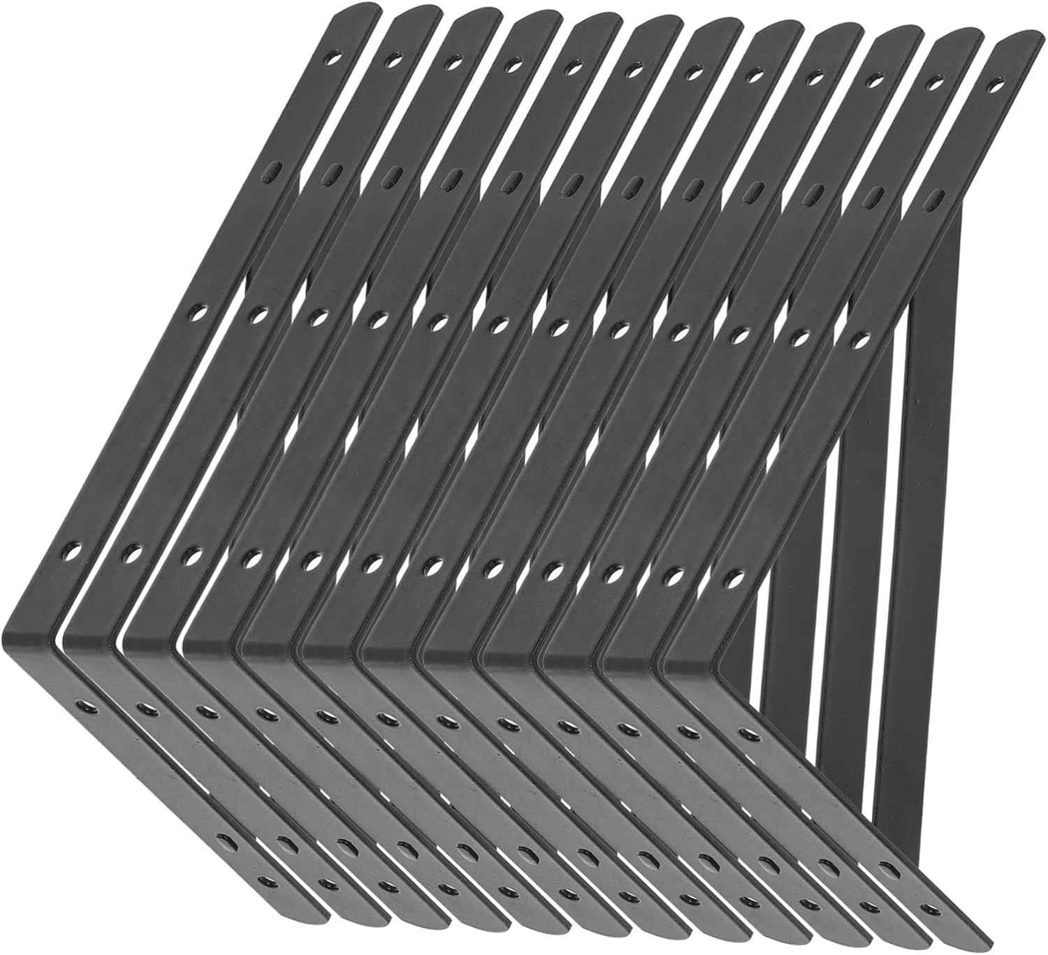 NUOBESTY 12pcs Heavy Duty Iron Floating Shelf Brackets for Rustic Home Decor Easy to Install Wall-Mounted Support for Wood Shelves Versatile Brackets for Kitchen Bathroom Office and Living