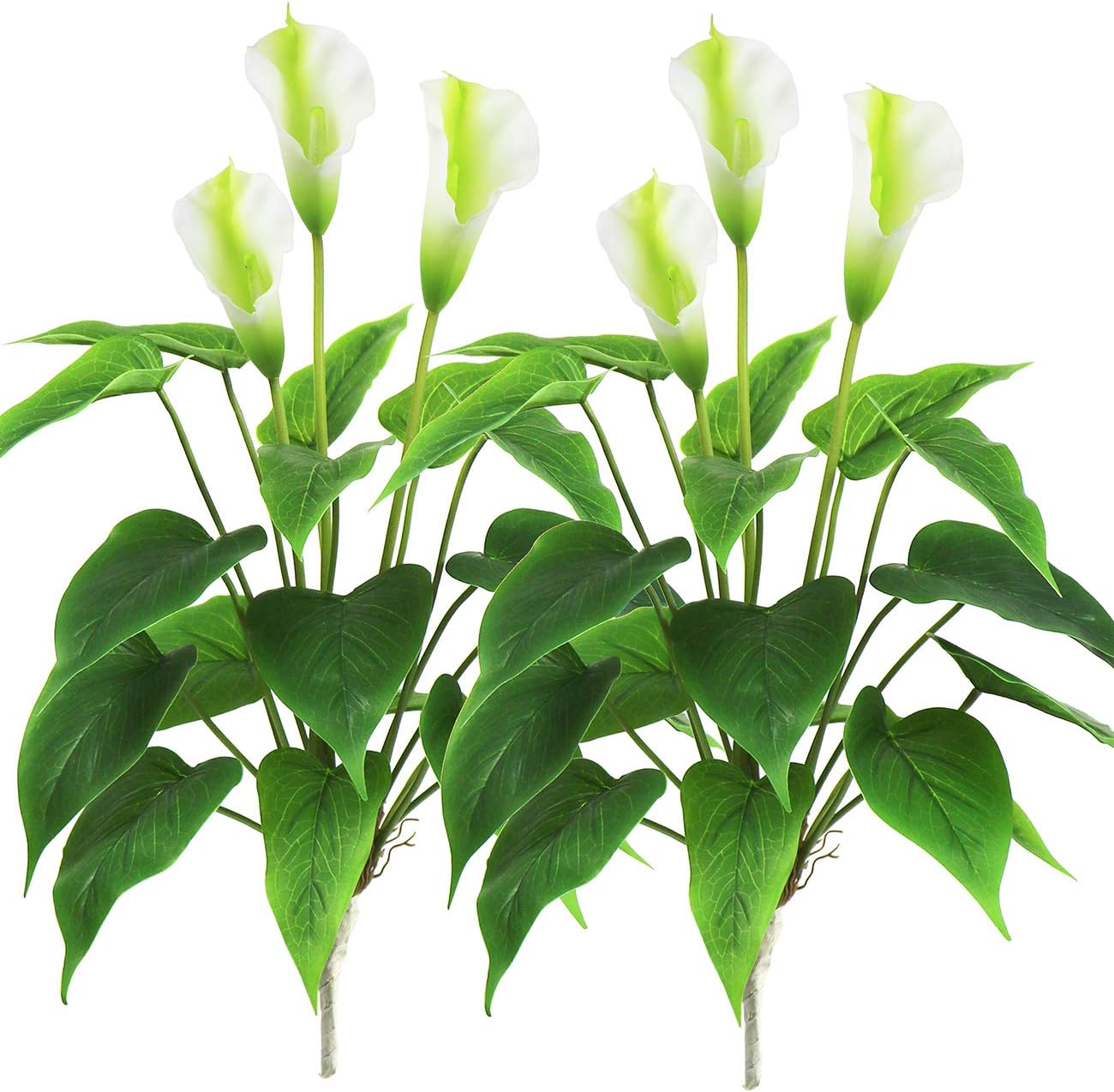Beebel Artificial Flower 17 inches Calla Lily Silk Plant Fake Bonsai Flowers Greenery Plants for Indoor Outdoor Home Office Bedroom Table Centerpieces Party Decoration 2 Pack (White, 2)